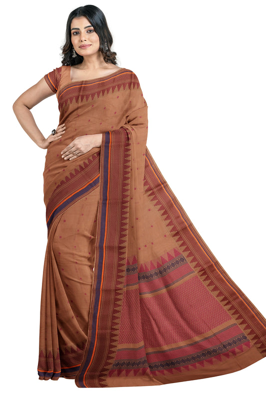 SENSAN Women’s Handloom Kanchi Cotton Saree with Blouse Piece [SKU:753]