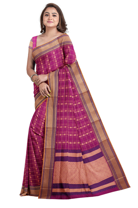 SENSAN Women’s Kanchi Cotton Saree with Blouse Piece [SKU:754]