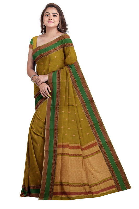 SENSAN Women’s  Kanchi Cotton Saree with Blouse Piece [SKU:758]