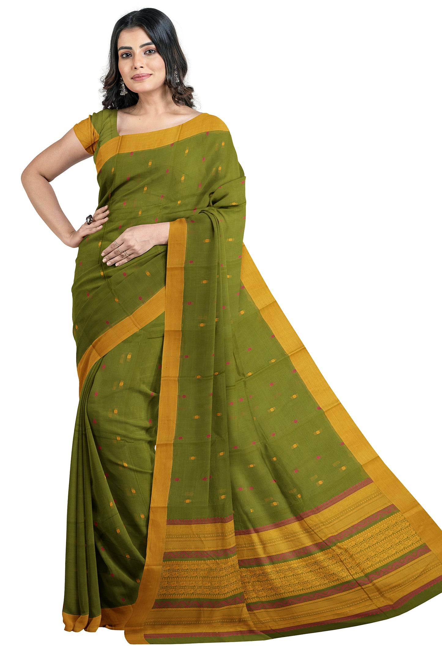 SENSAN Women’s Kanchi Cotton Saree with Blouse Piece [SKU:790]