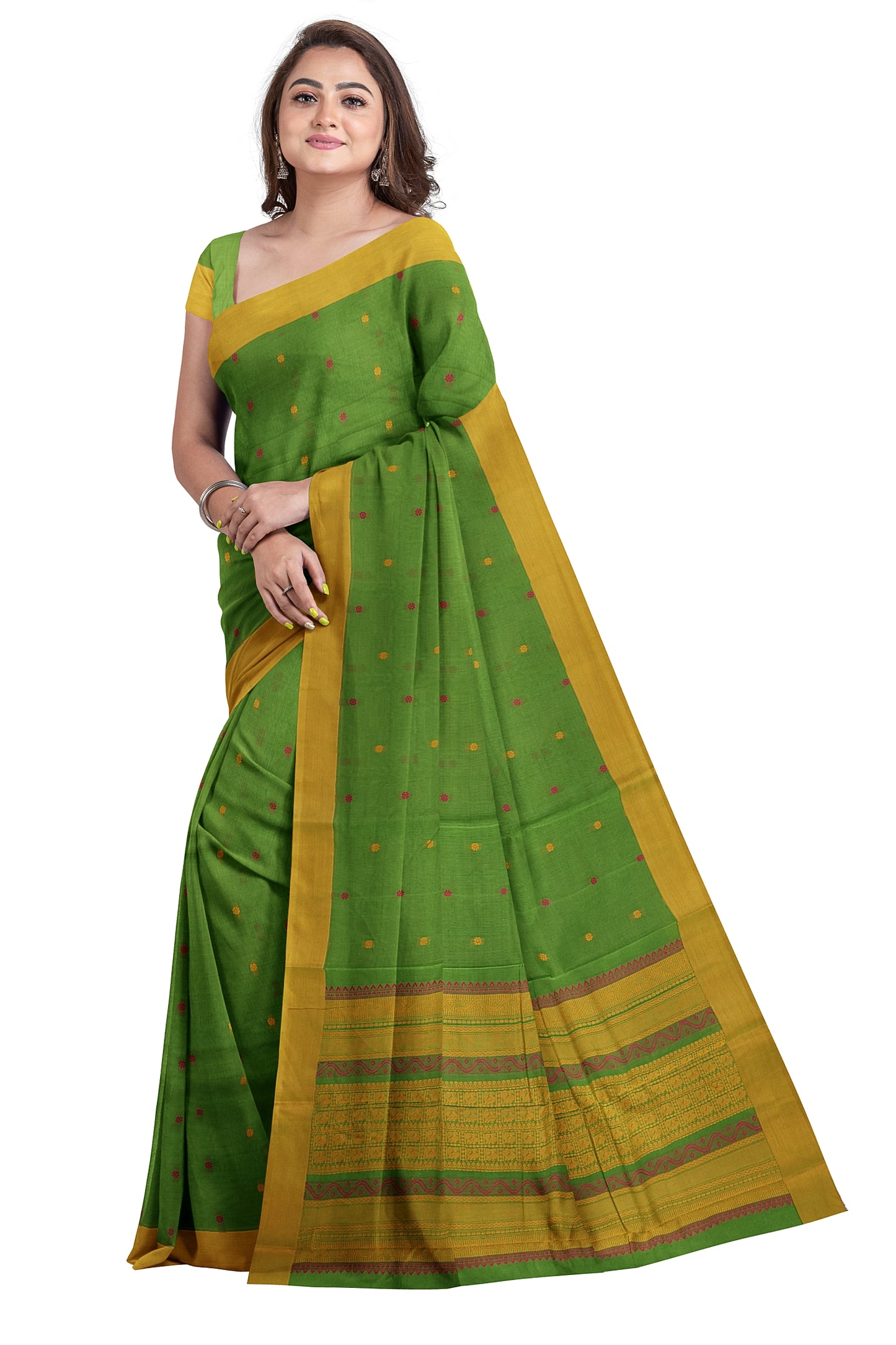 SENSAN Women’s Kanchi Cotton Saree with Blouse Piece [SKU:790]