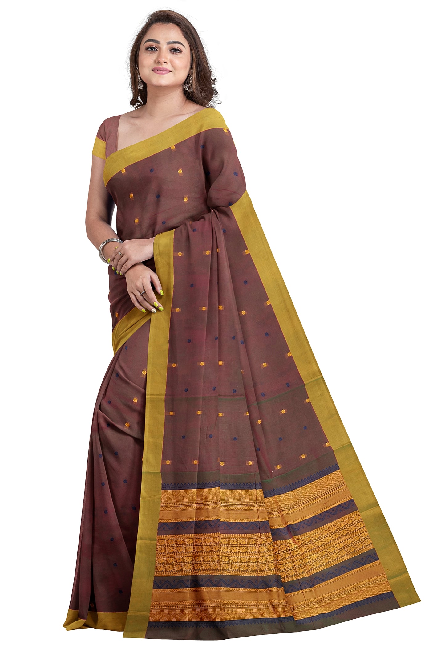 SENSAN Women’s Kanchi Cotton Saree with Blouse Piece [SKU:790]
