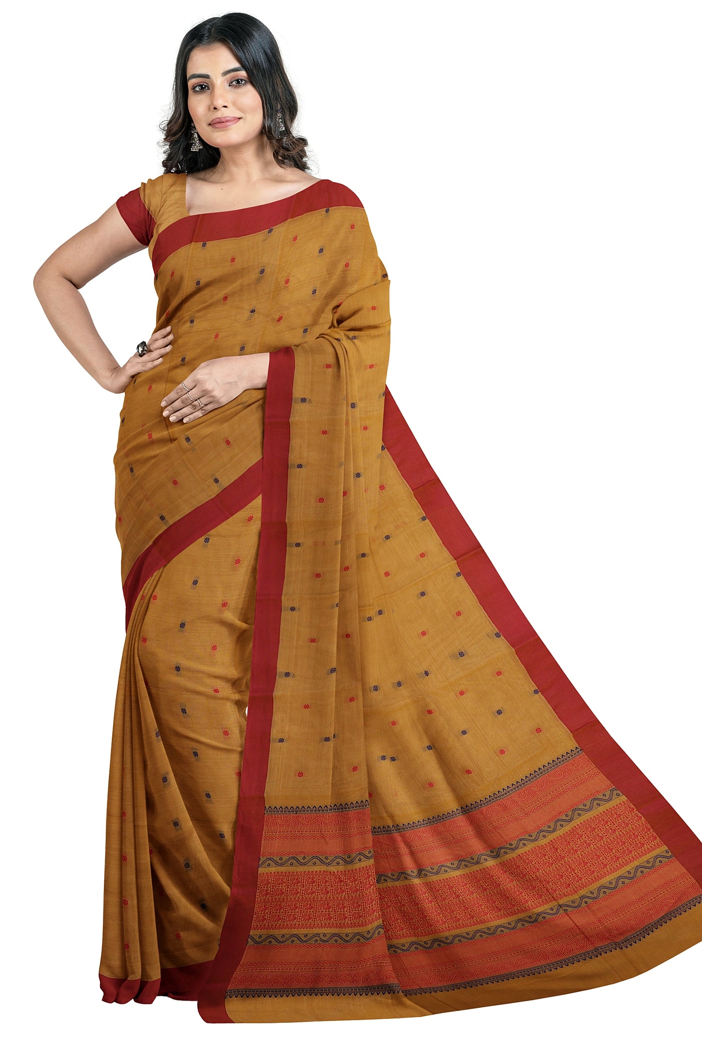 SENSAN Women’s Kanchi Cotton Saree with Blouse Piece [SKU:790]