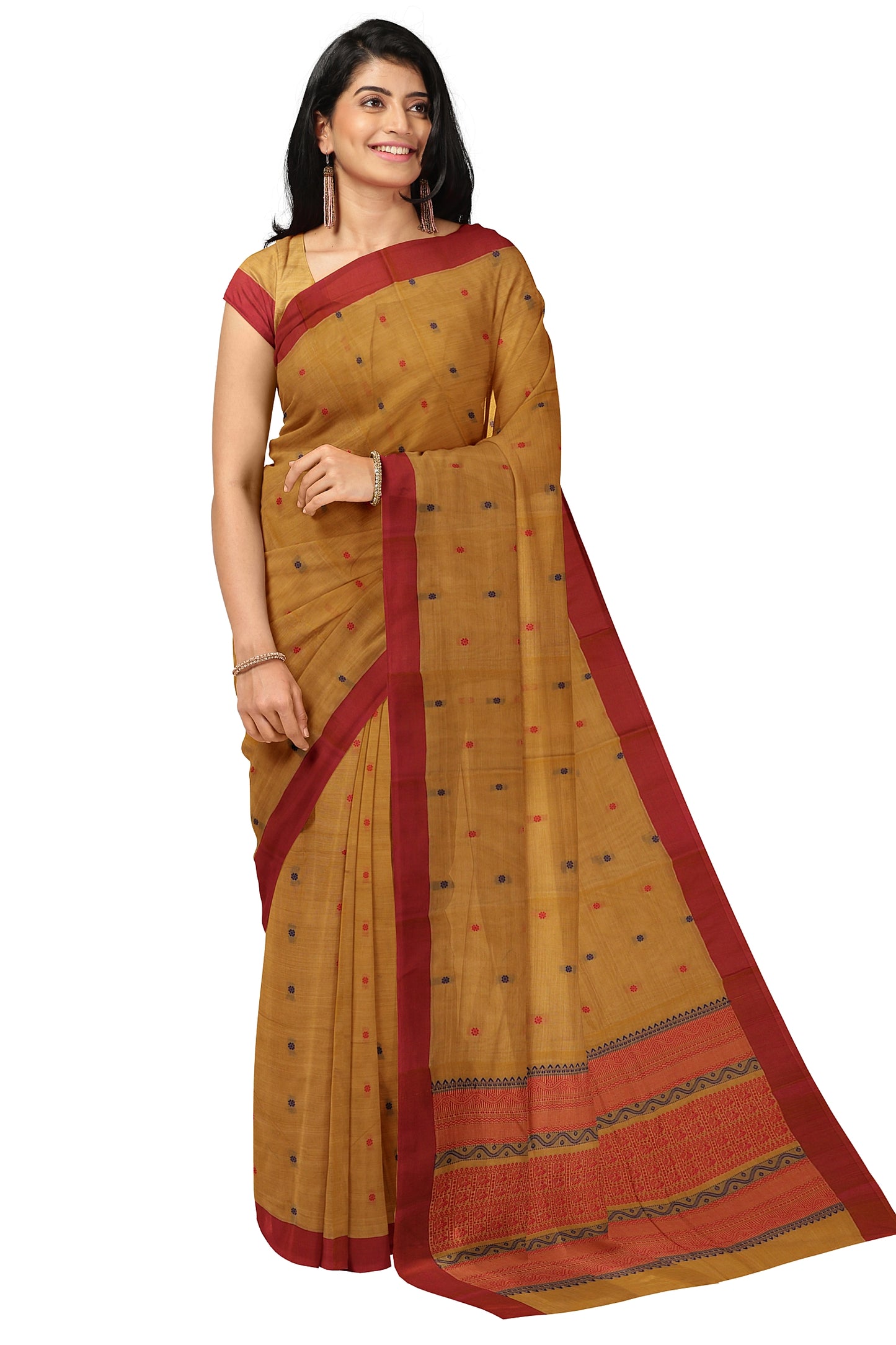 SENSAN Women’s Kanchi Cotton Saree with Blouse Piece [SKU:790]
