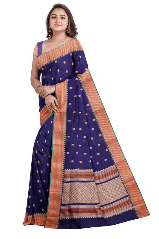 SENSAN Women’s  Kanchi Cotton Saree with Blouse Piece [SKU:796]