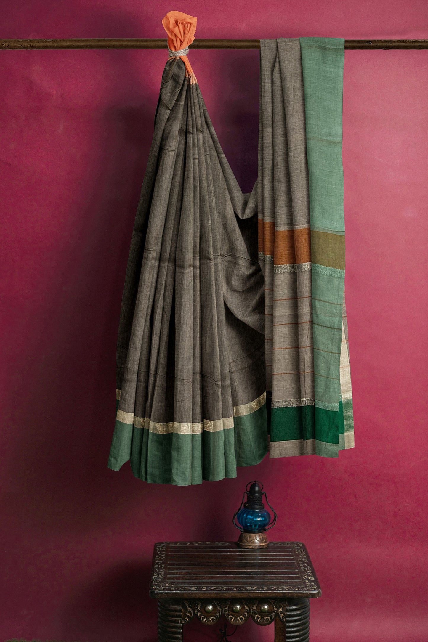 SENSAN Women’s Handloom Kanchi Cotton Saree with Blouse Piece [SKU:430]