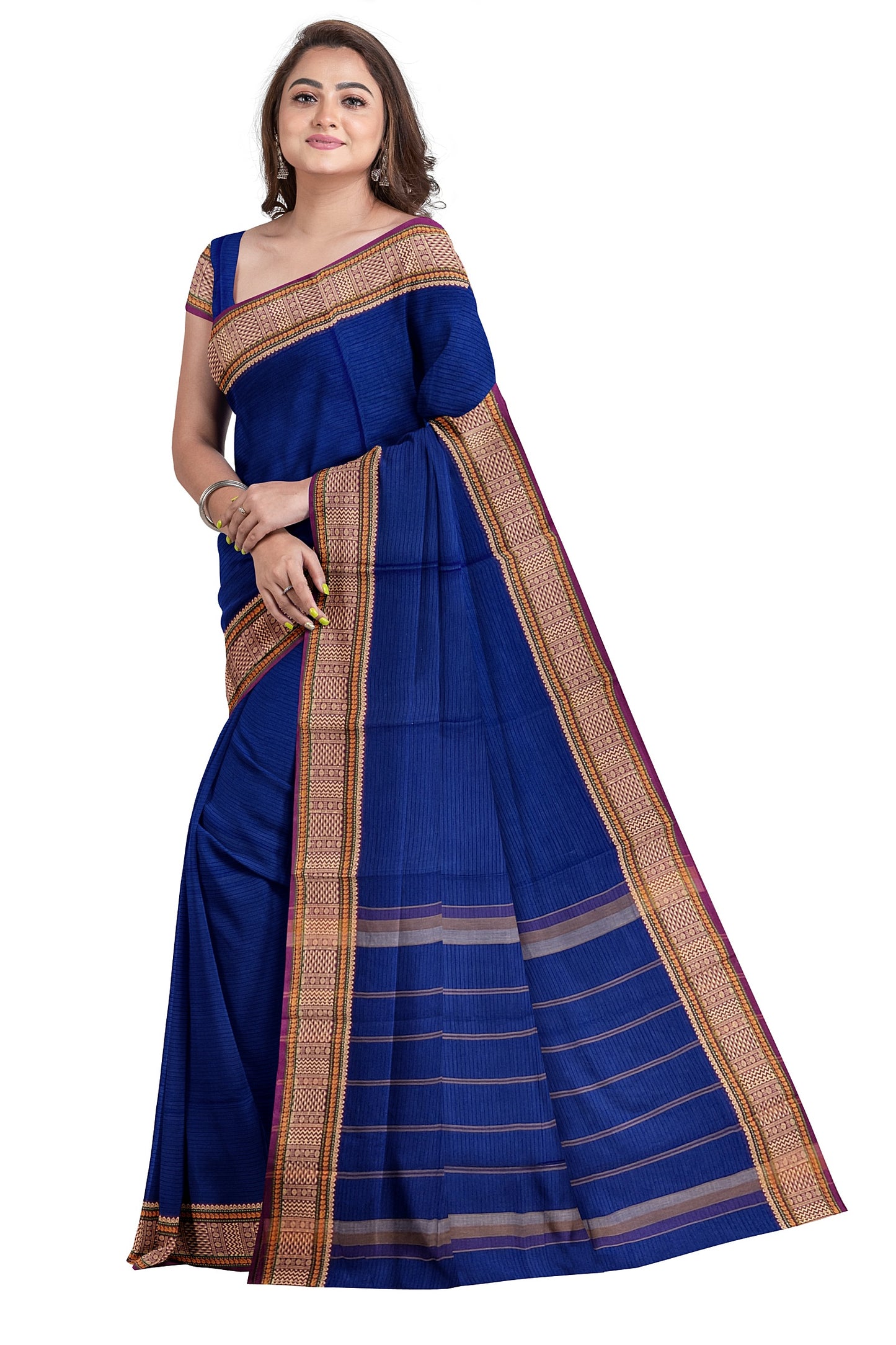 SENSAN Women’s  Kanchi Cotton Saree with Blouse Piece [SKU:741]