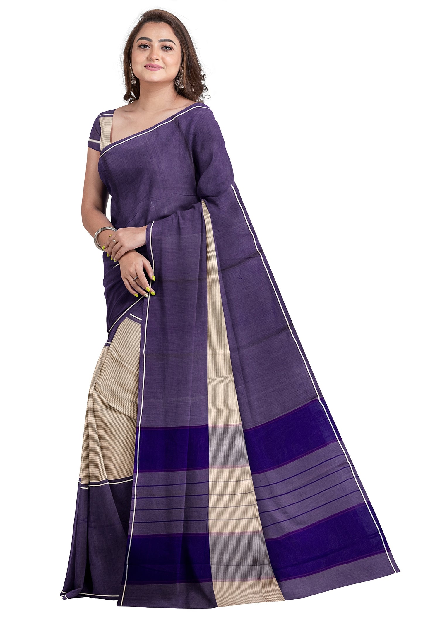 SENSAN Women’s Kanchi Cotton Saree with Blouse Piece [SKU:750]