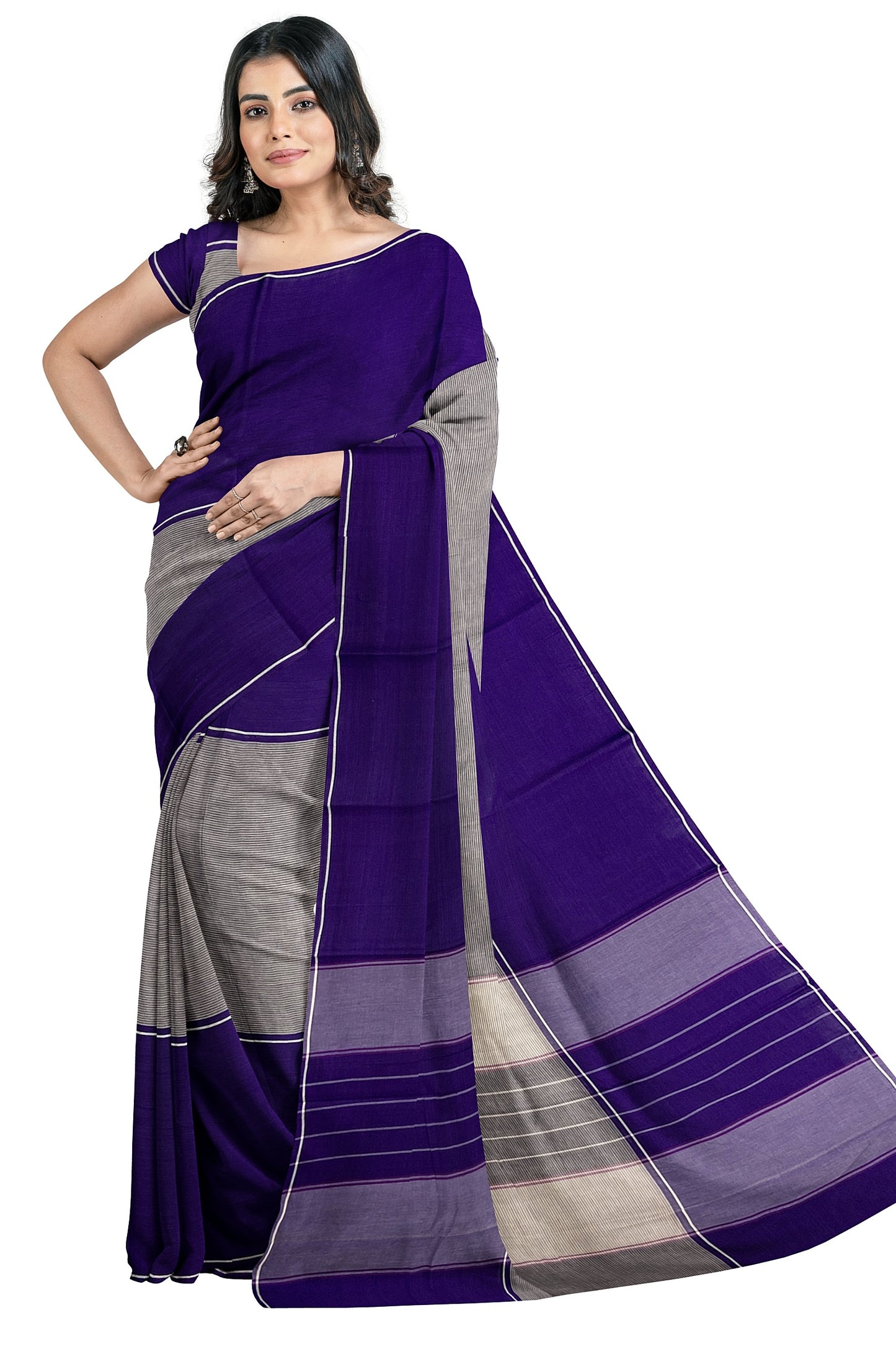 SENSAN Women’s Kanchi Cotton Saree with Blouse Piece [SKU:750]