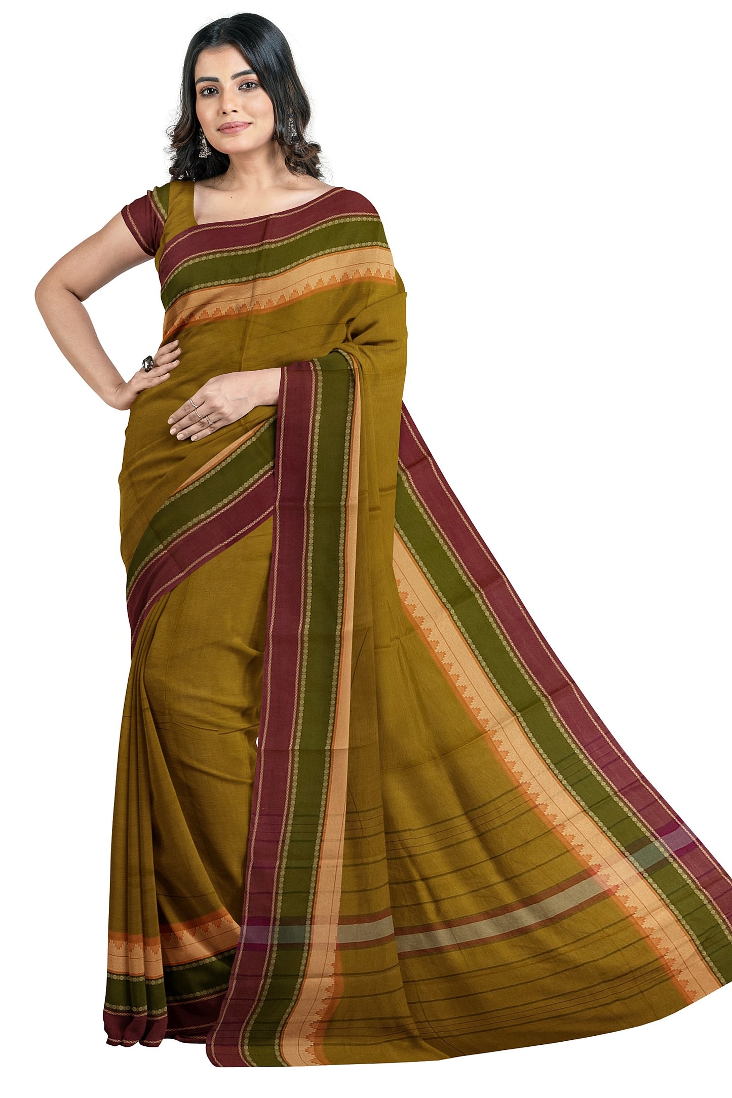 SENSAN Women’s Kanchi Cotton Saree with Blouse Piece [SKU:752]