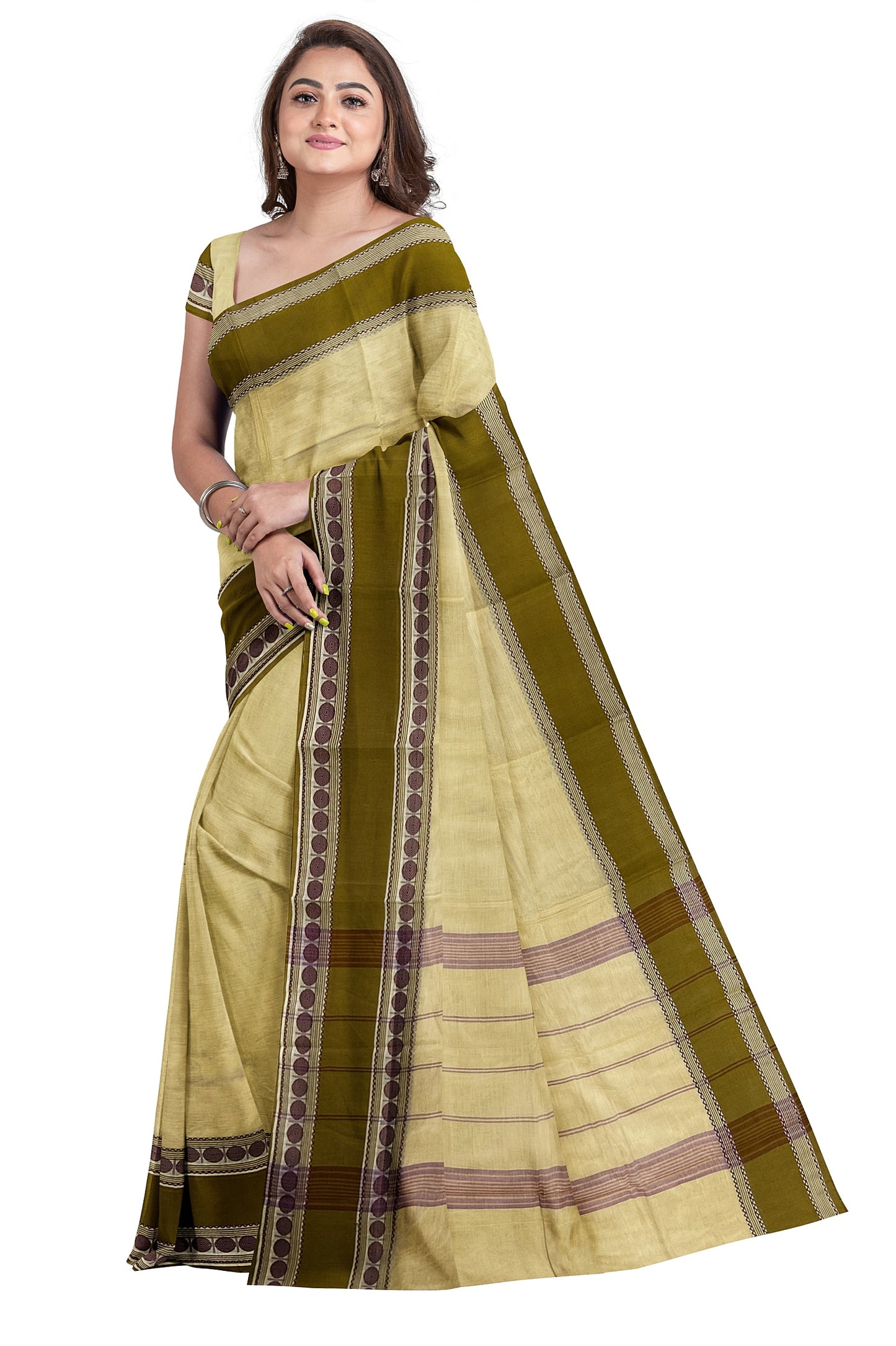 SENSAN Women’s Kanchi Cotton Saree with Blouse Piece [SKU:772]