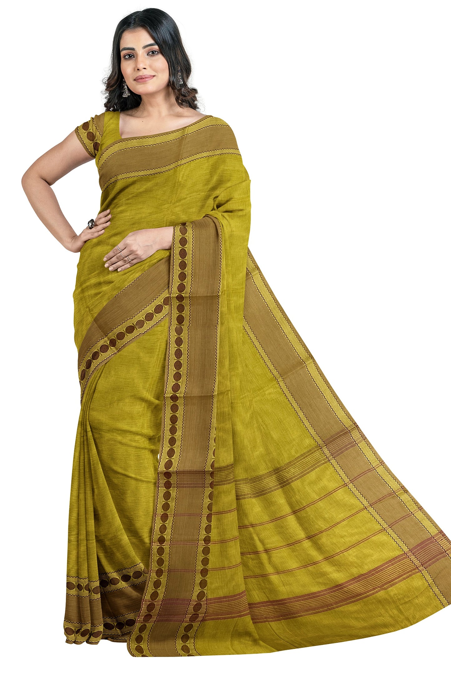 SENSAN Women’s Kanchi Cotton Saree with Blouse Piece [SKU:772]
