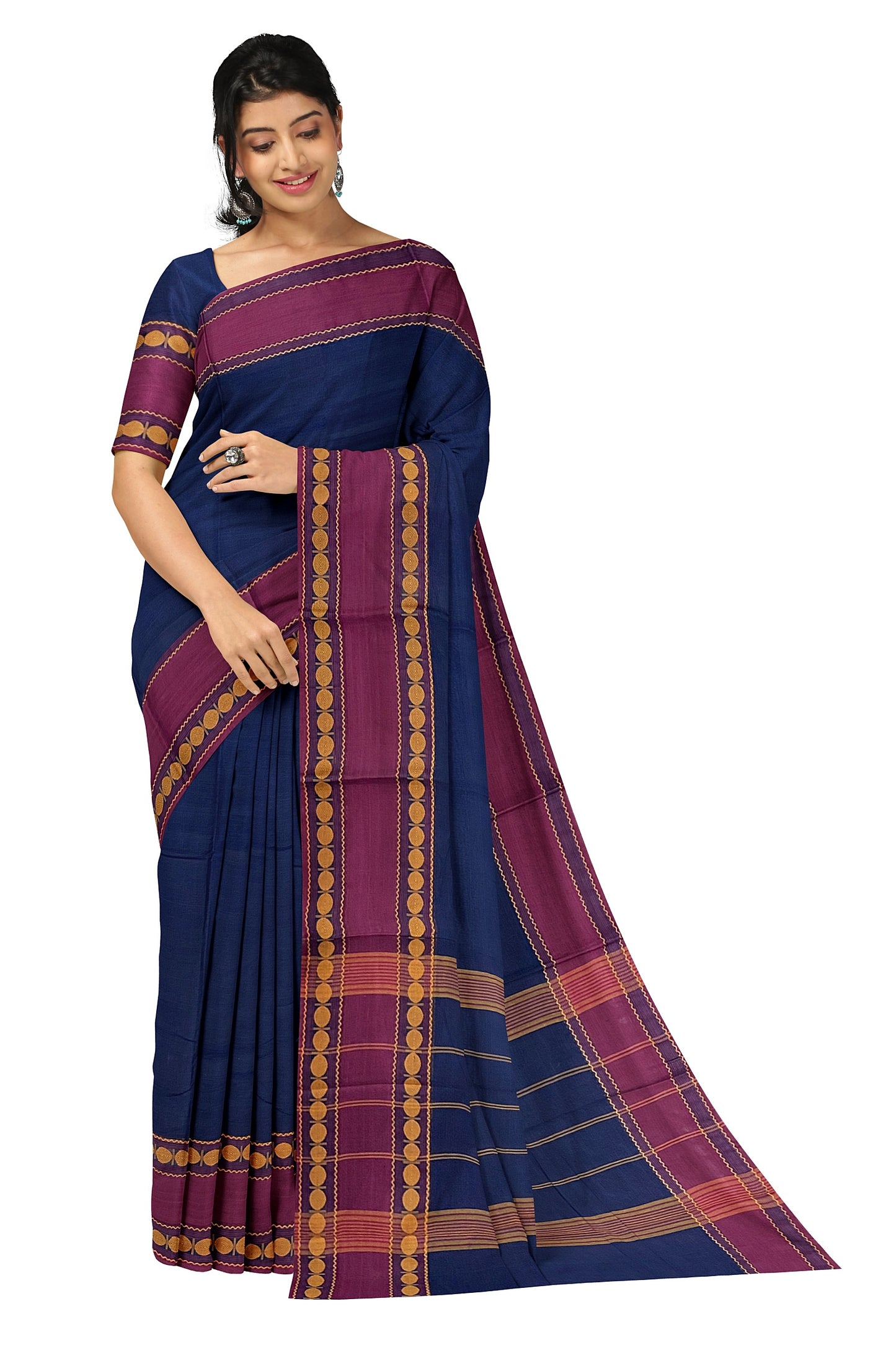 SENSAN Women’s Kanchi Cotton Saree with Blouse Piece [SKU:772]