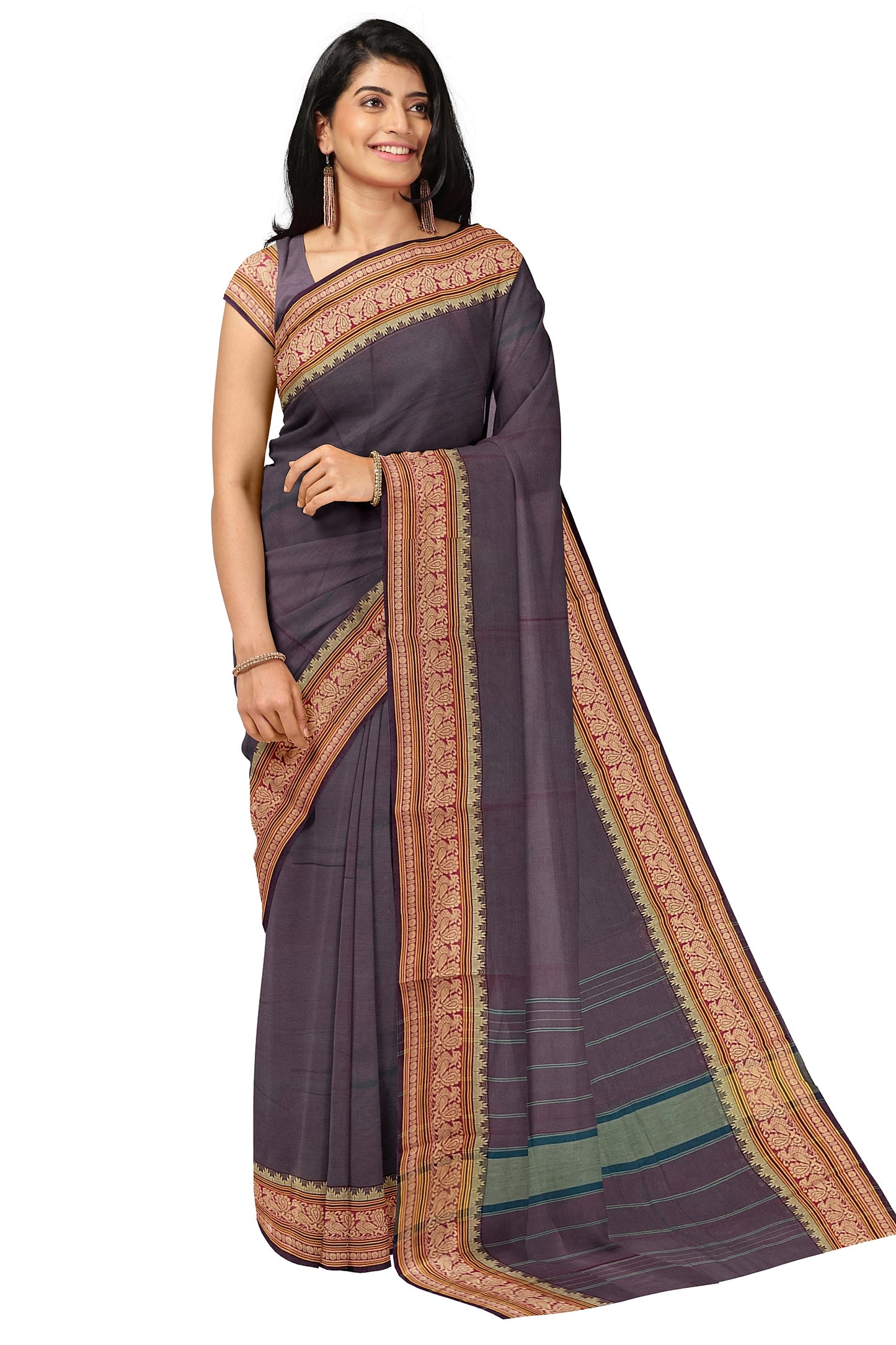 SENSAN Women’s  Kanchi Cotton Saree with Blouse Piece [SKU:779]