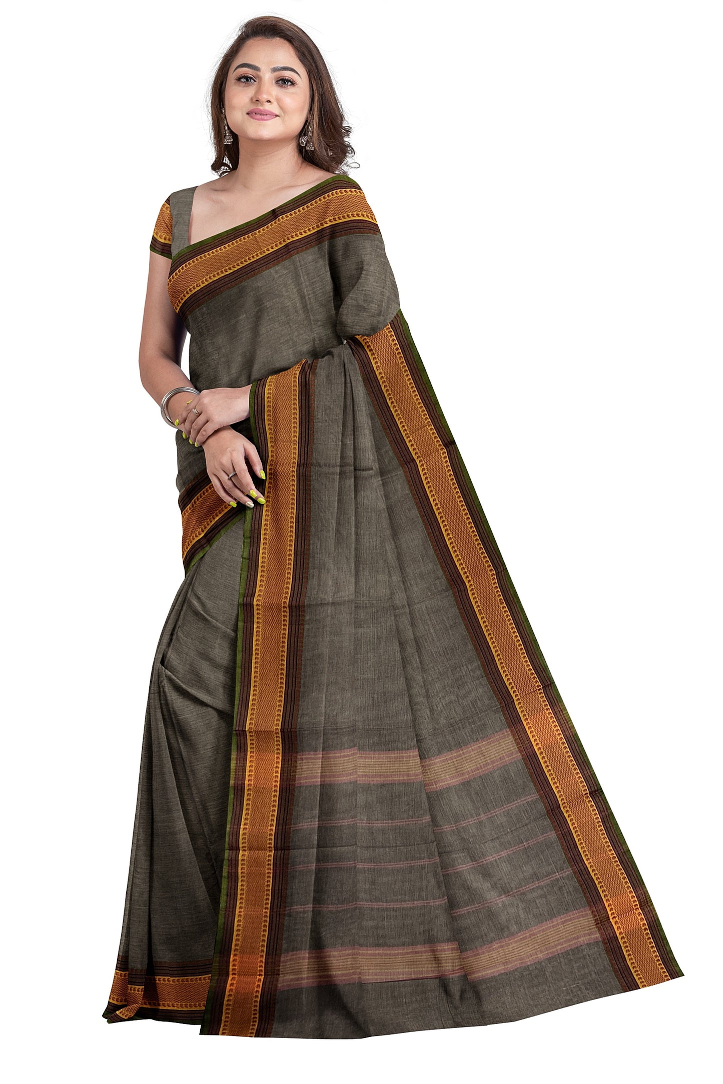 SENSAN Women’s  Kanchi Cotton Saree with Blouse Piece [SKU:780]
