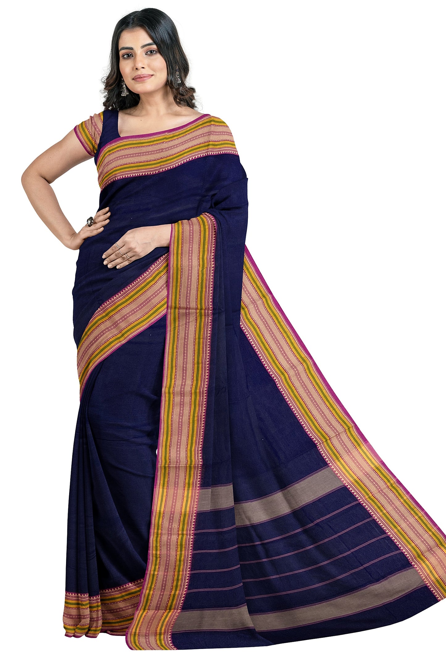 SENSAN Women’s Kanchi Cotton Saree with Blouse Piece [SKU:782]