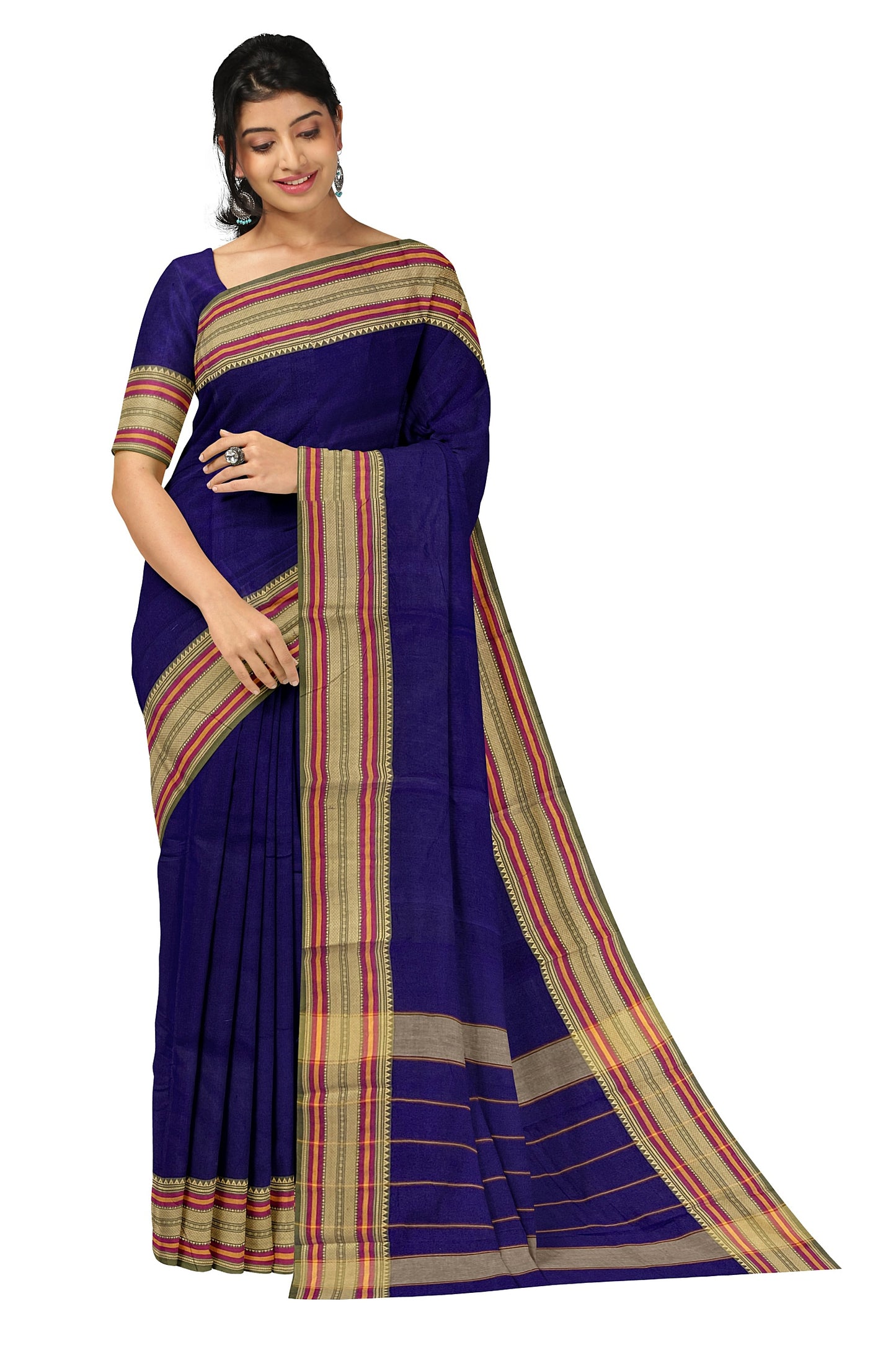 SENSAN Women’s Kanchi Cotton Saree with Blouse Piece [SKU:782]