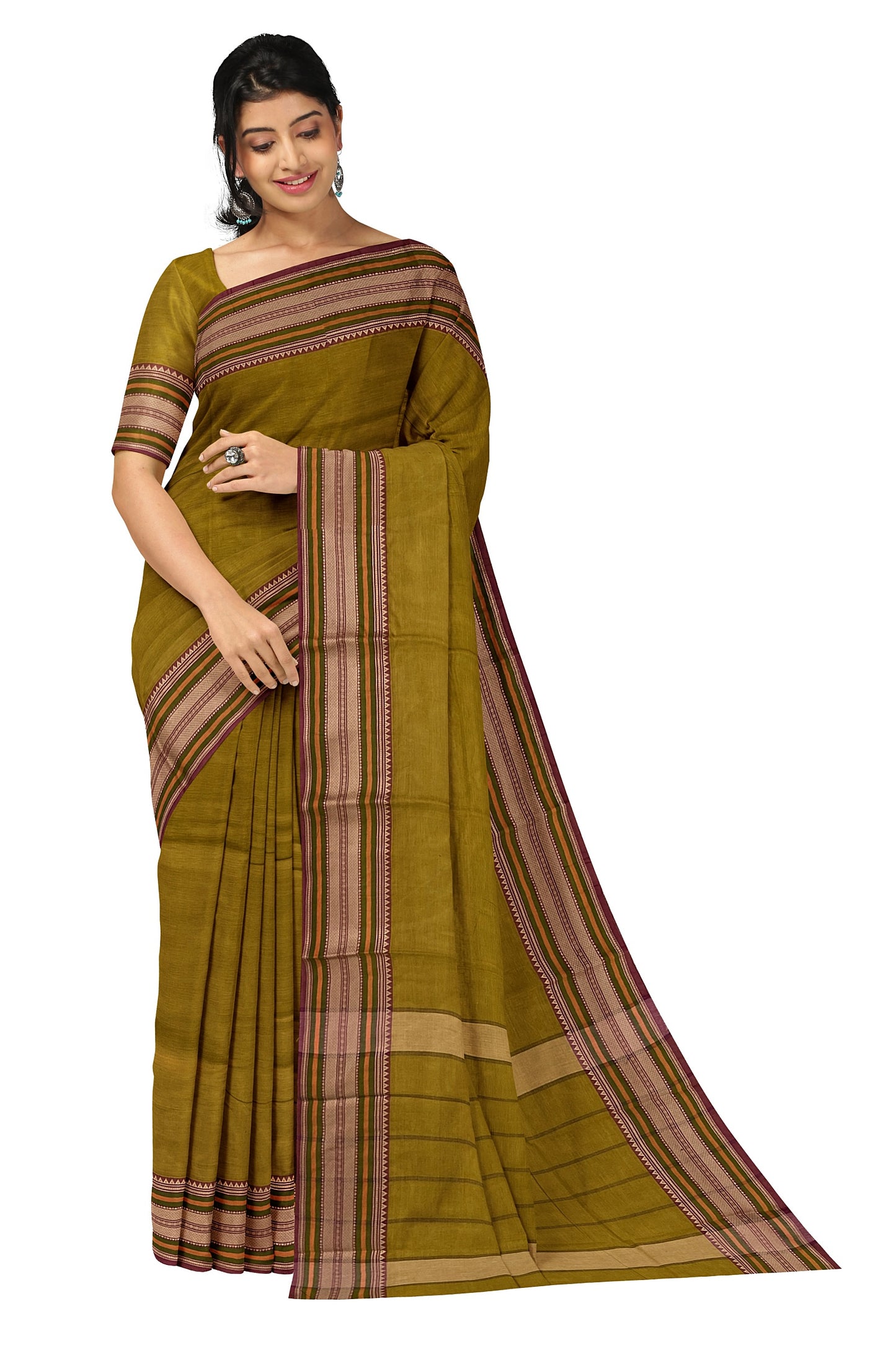 SENSAN Women’s Kanchi Cotton Saree with Blouse Piece [SKU:782]