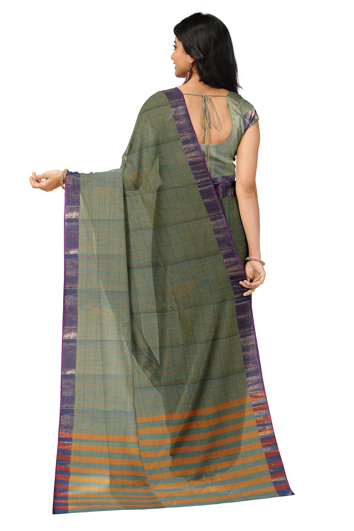 SENSAN Women’s Kanchi Cotton Saree with  Blouse Piece [SKU:105]