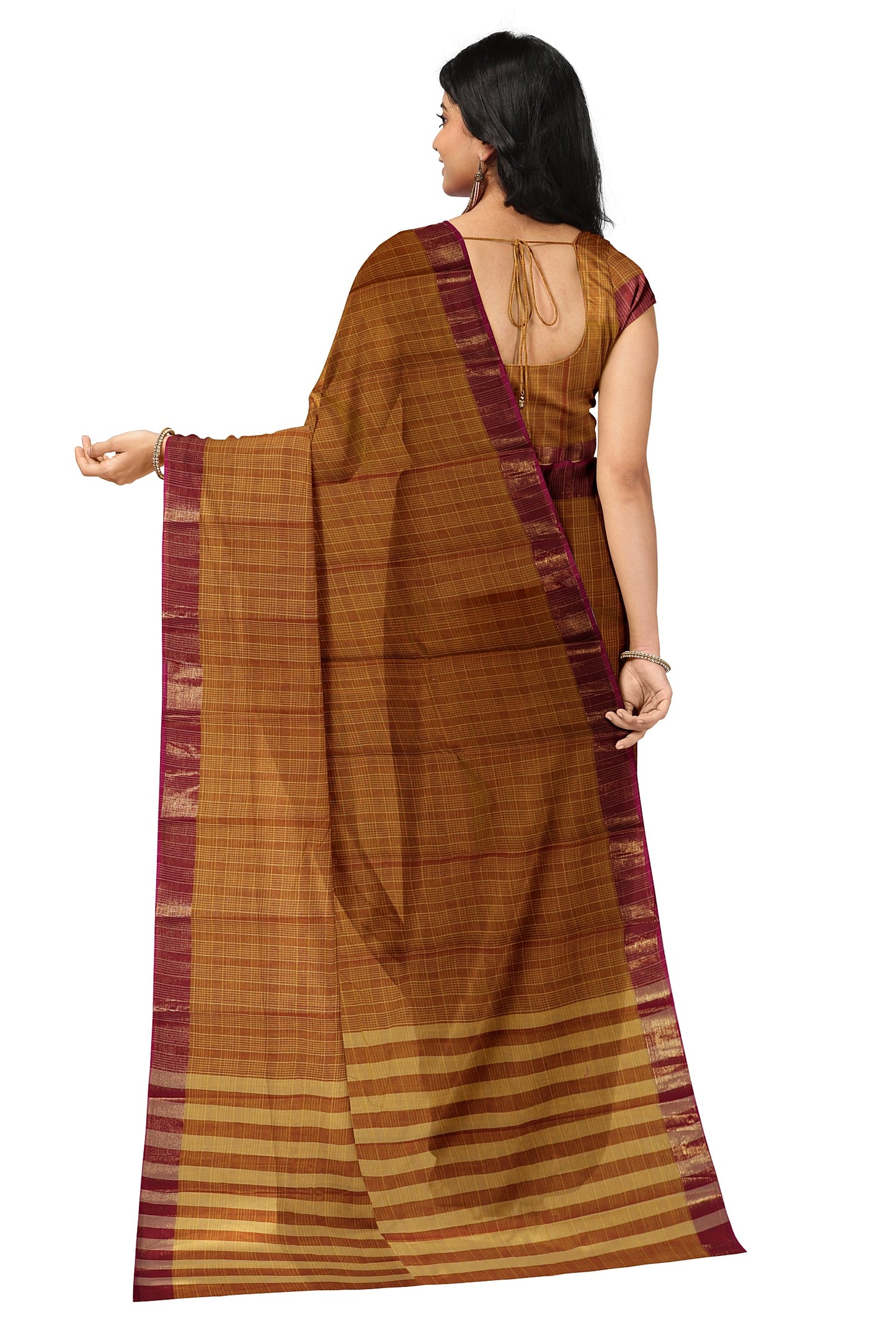 SENSAN Women’s Kanchi Cotton Saree with  Blouse Piece [SKU:105]