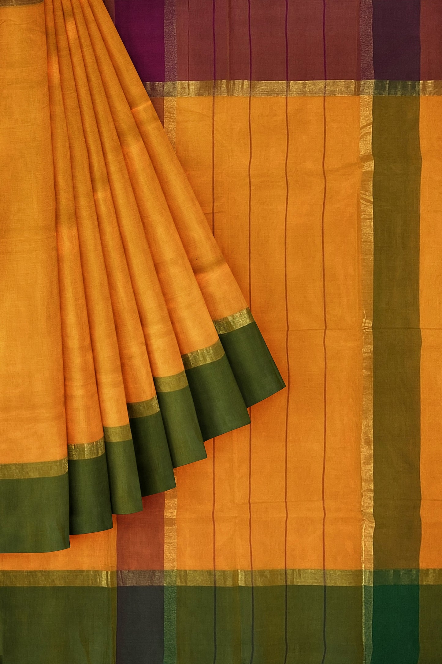 SENSAN Women’s Handloom Kanchi Cotton Saree with Blouse Piece [SKU:430]
