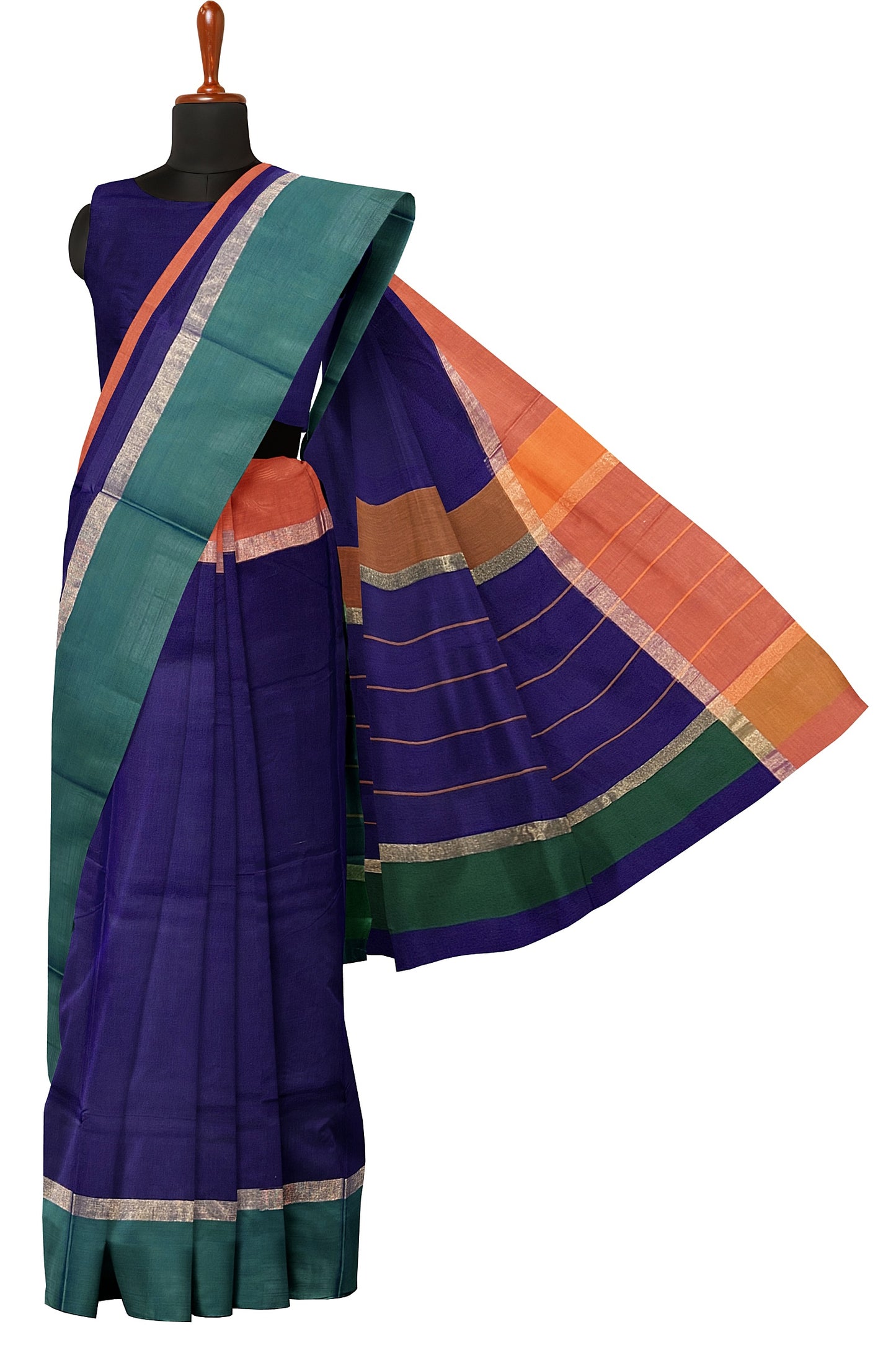 SENSAN Women’s Handloom Kanchi Cotton Saree with Blouse Piece [SKU:430]