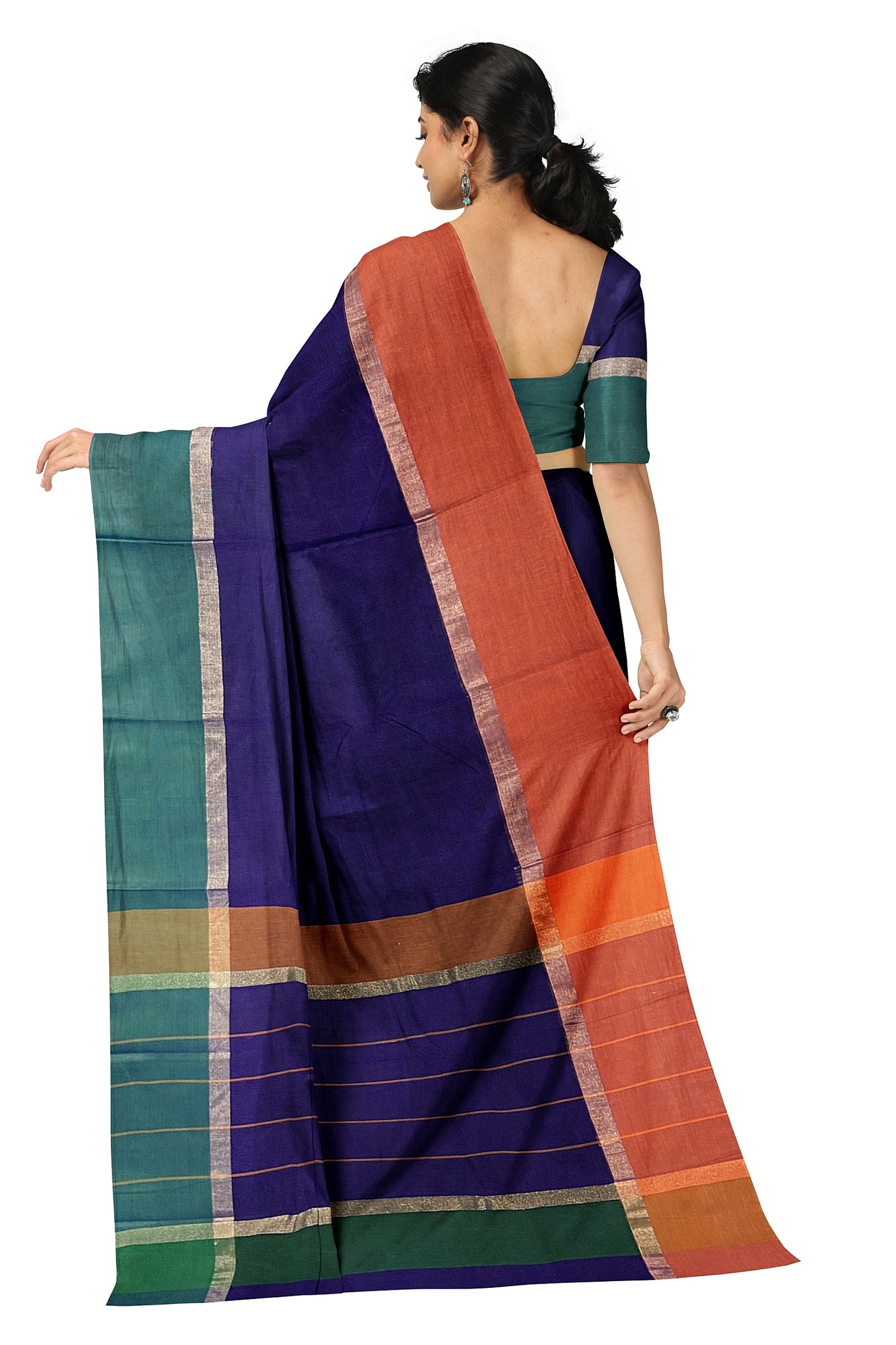 SENSAN Women’s Handloom Kanchi Cotton Saree with Blouse Piece [SKU:430]