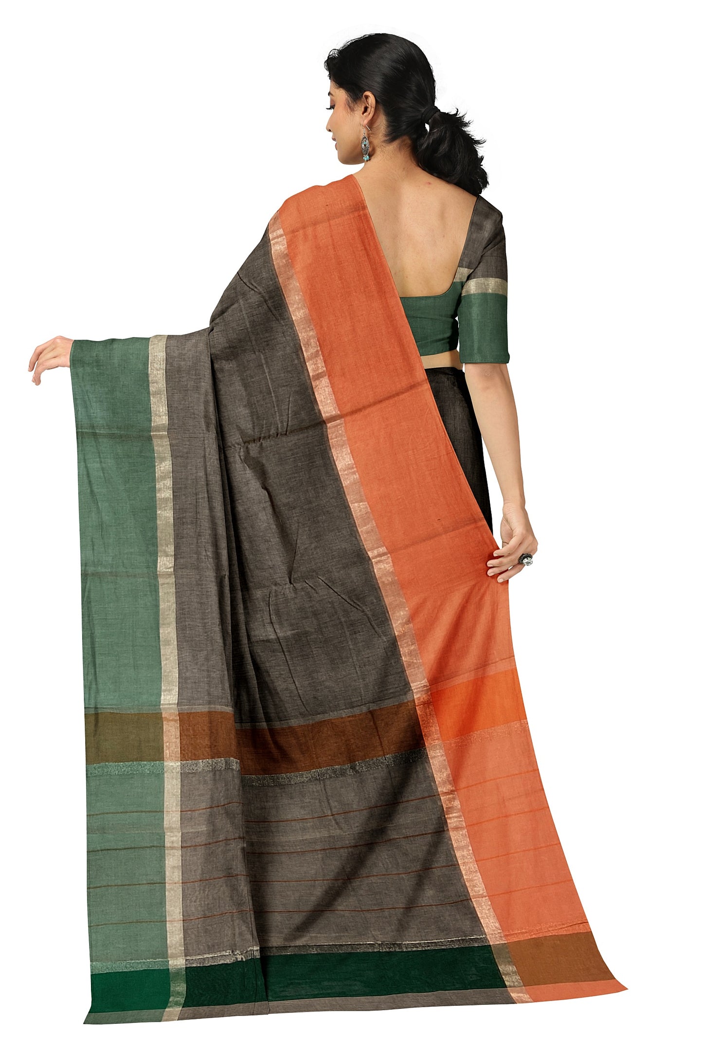 SENSAN Women’s Handloom Kanchi Cotton Saree with Blouse Piece [SKU:430]
