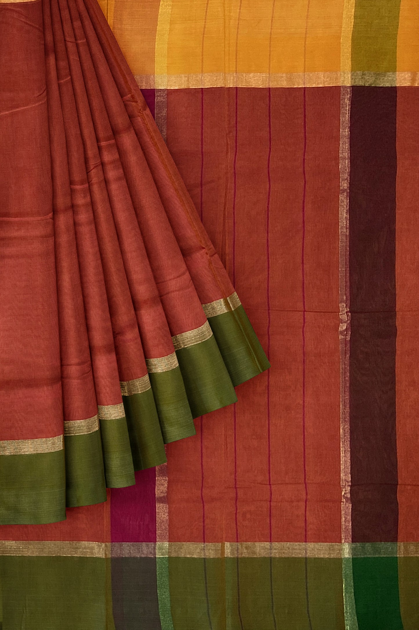 SENSAN Women’s Handloom Kanchi Cotton Saree with Blouse Piece [SKU:430]