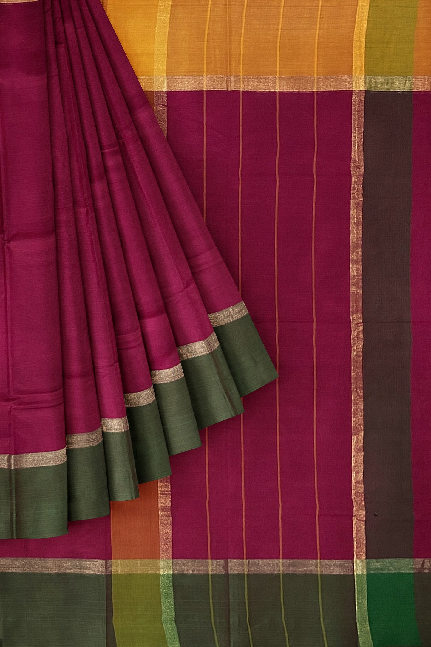 SENSAN Women’s Handloom Kanchi Cotton Saree with Blouse Piece [SKU:430]
