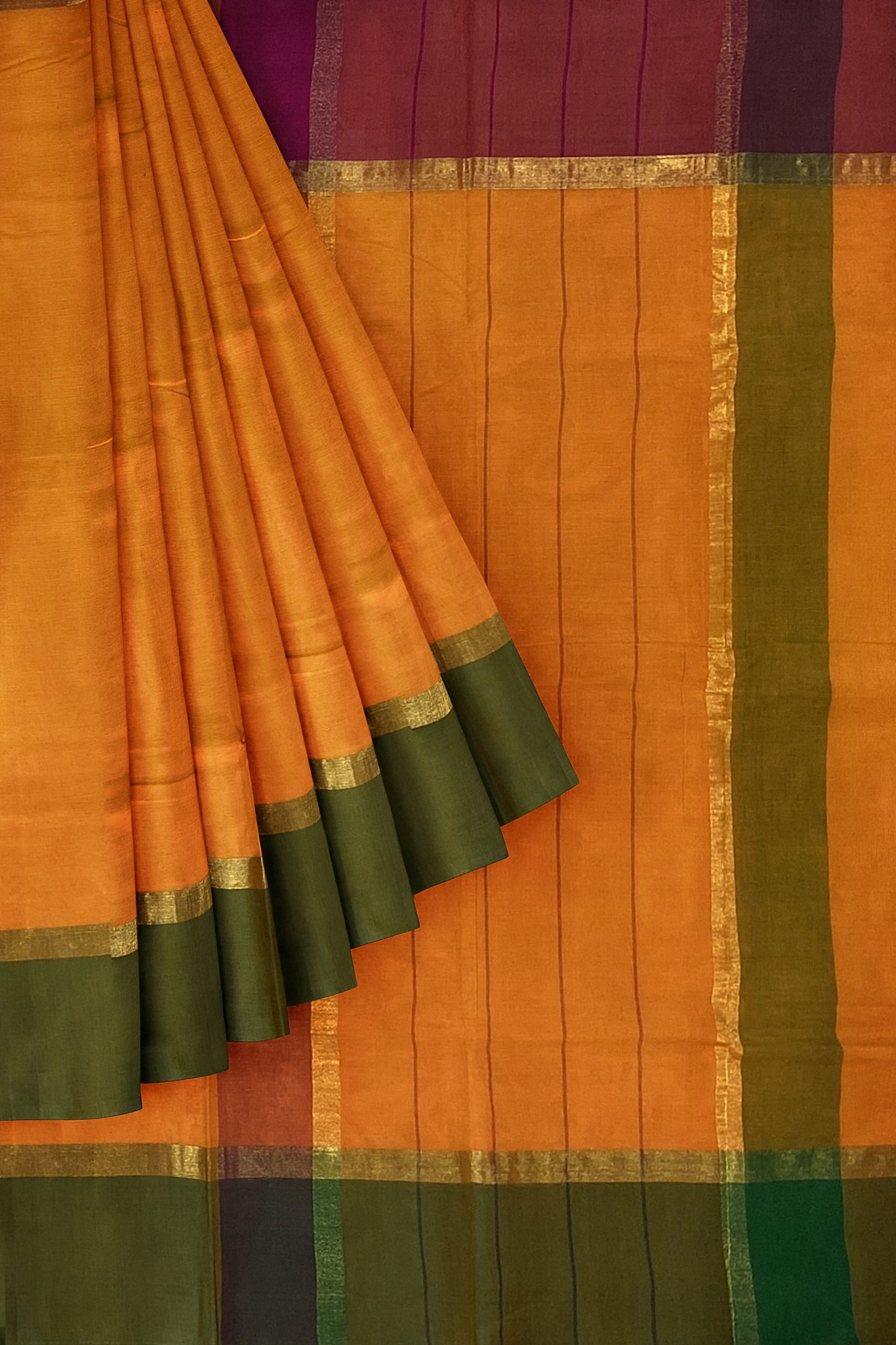 SENSAN Women’s Handloom Kanchi Cotton Saree with Blouse Piece [SKU:430]