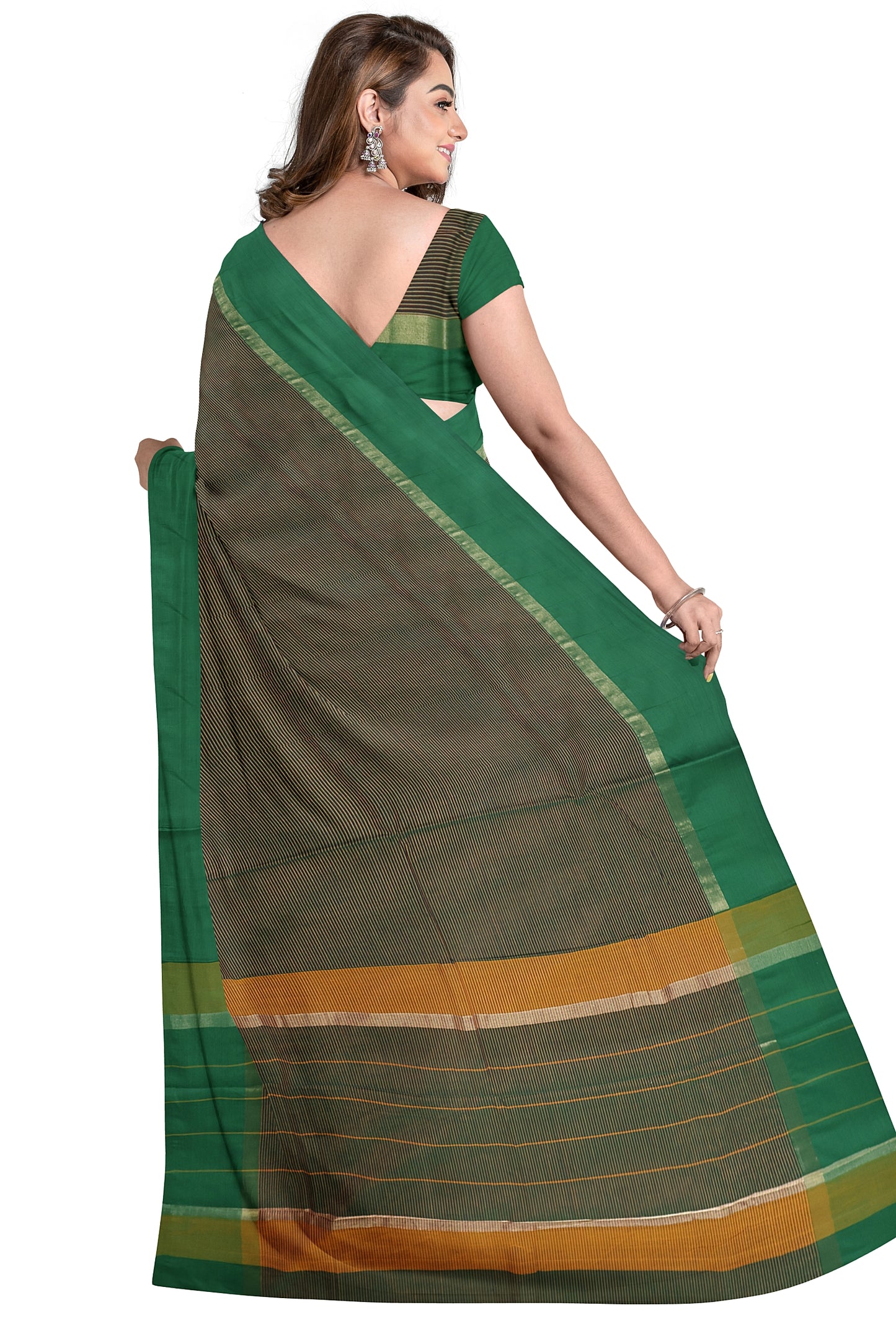 SENSAN Women’s  Kanchi Cotton Saree with Blouse Piece [SKU:440]