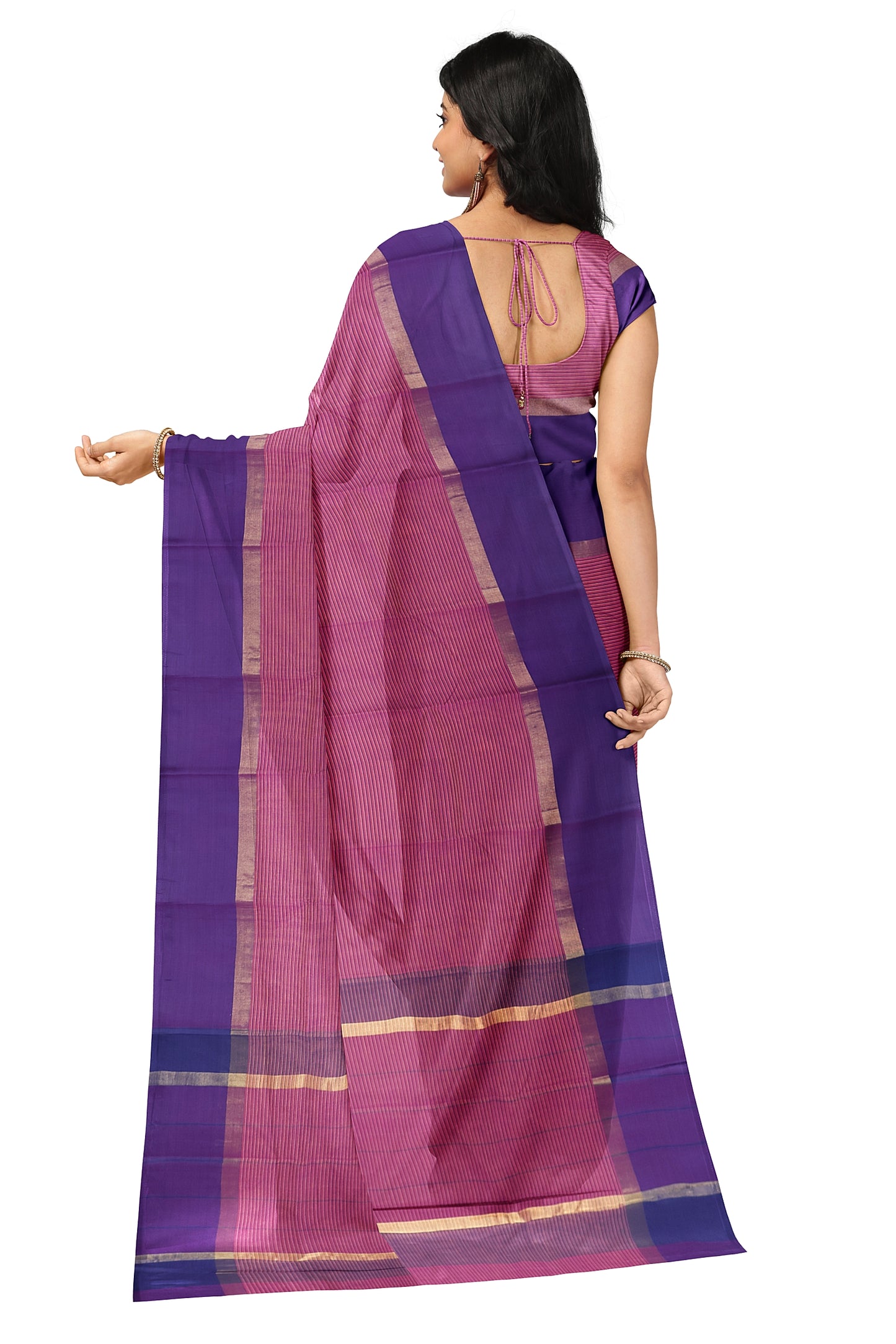SENSAN Women’s  Kanchi Cotton Saree with Blouse Piece [SKU:440]