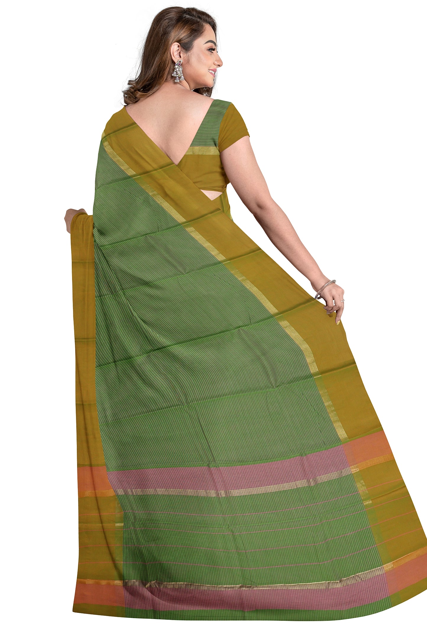 SENSAN Women’s  Kanchi Cotton Saree with Blouse Piece [SKU:440]