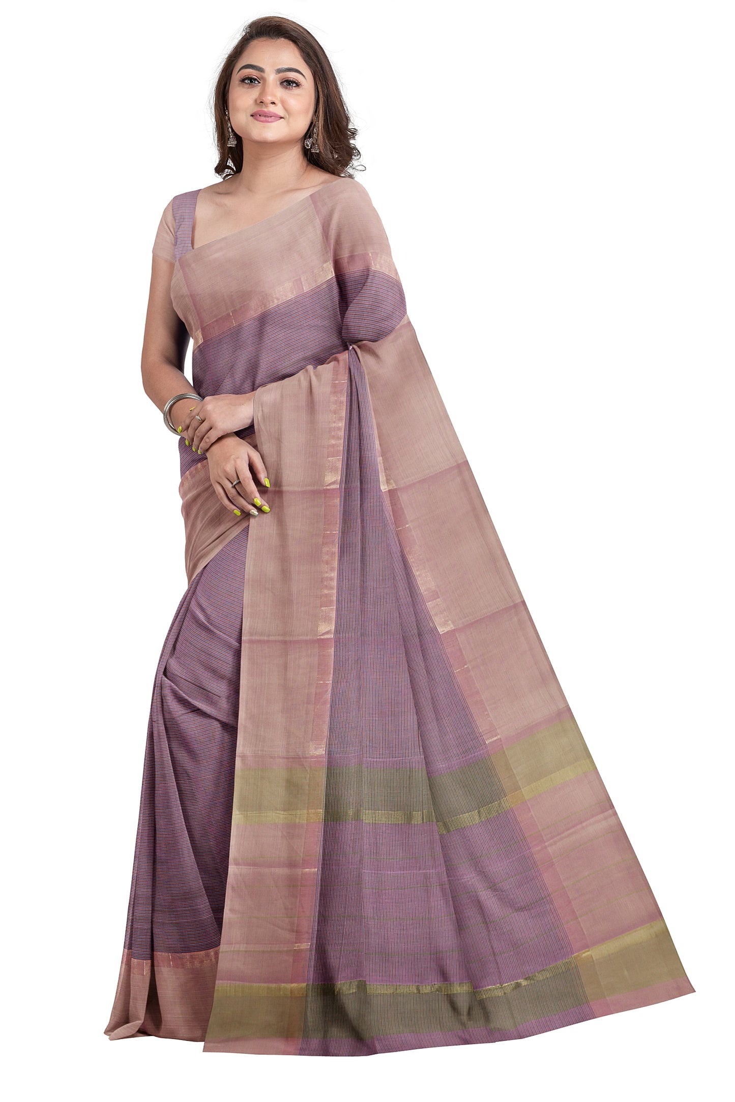 SENSAN Women’s  Kanchi Cotton Saree with Blouse Piece [SKU:440]