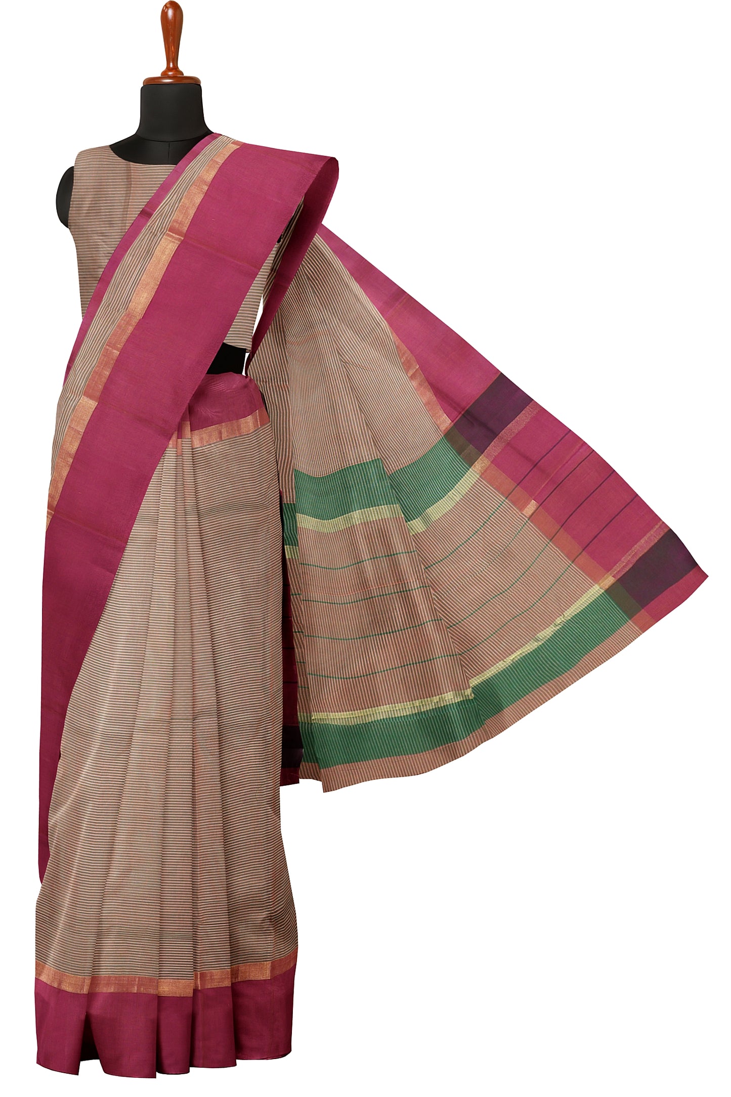 SENSAN Women’s  Kanchi Cotton Saree with Blouse Piece [SKU:440]