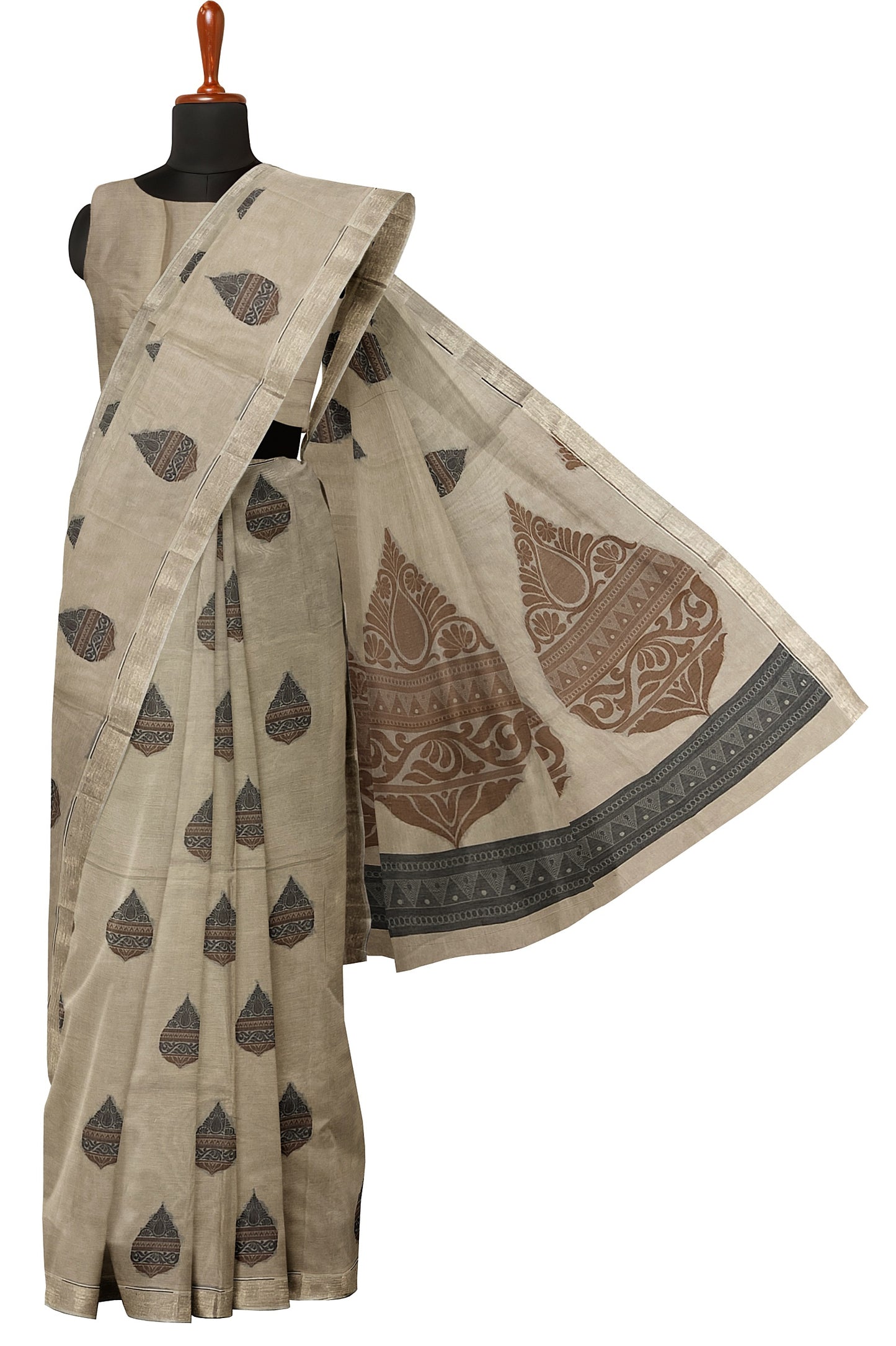 SENSAN Women’s Fancy Coimbatore Cotton Saree with Blouse Piece [SKU:5003]