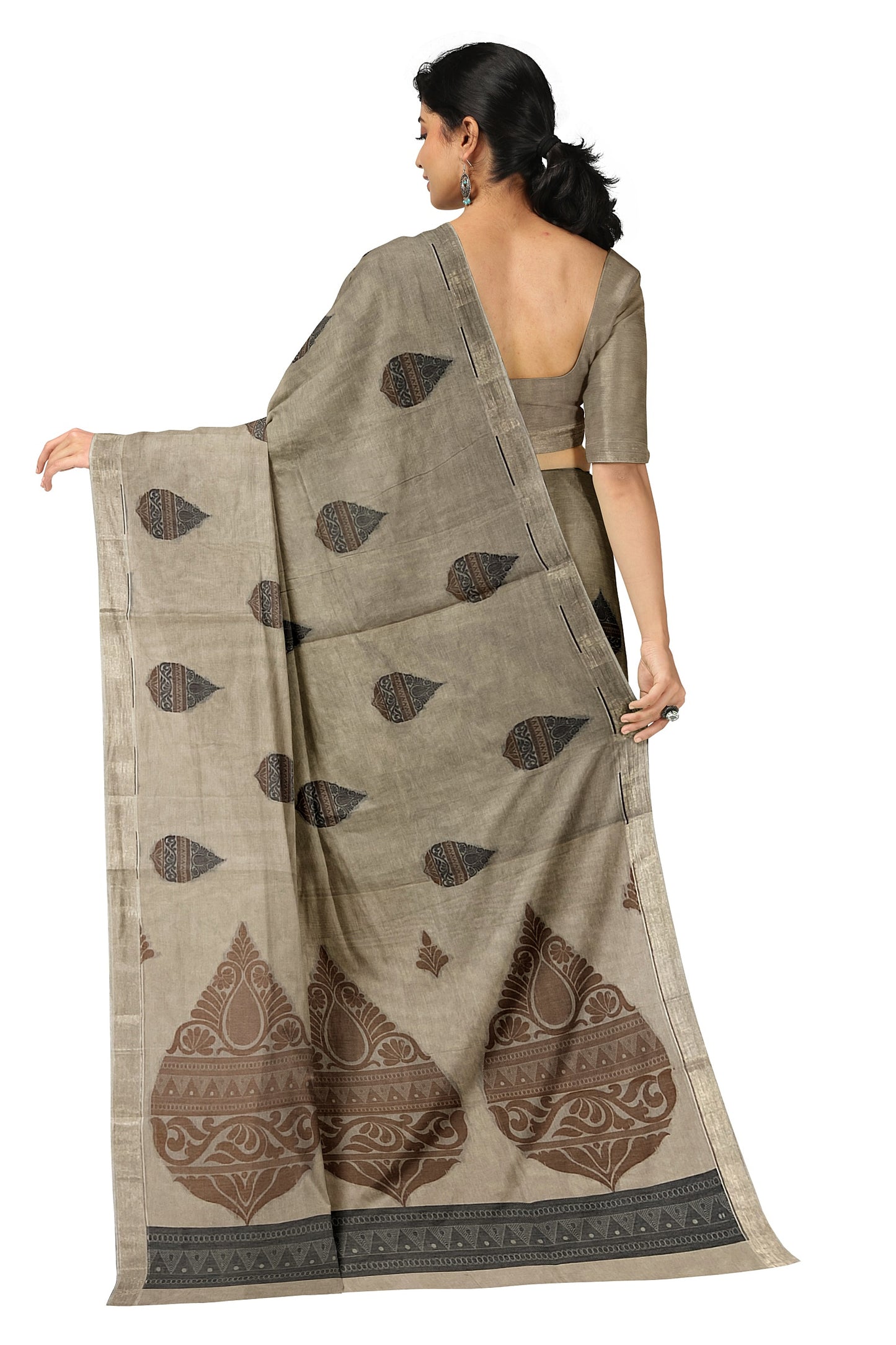 SENSAN Women’s Fancy Coimbatore Cotton Saree with Blouse Piece [SKU:5003]