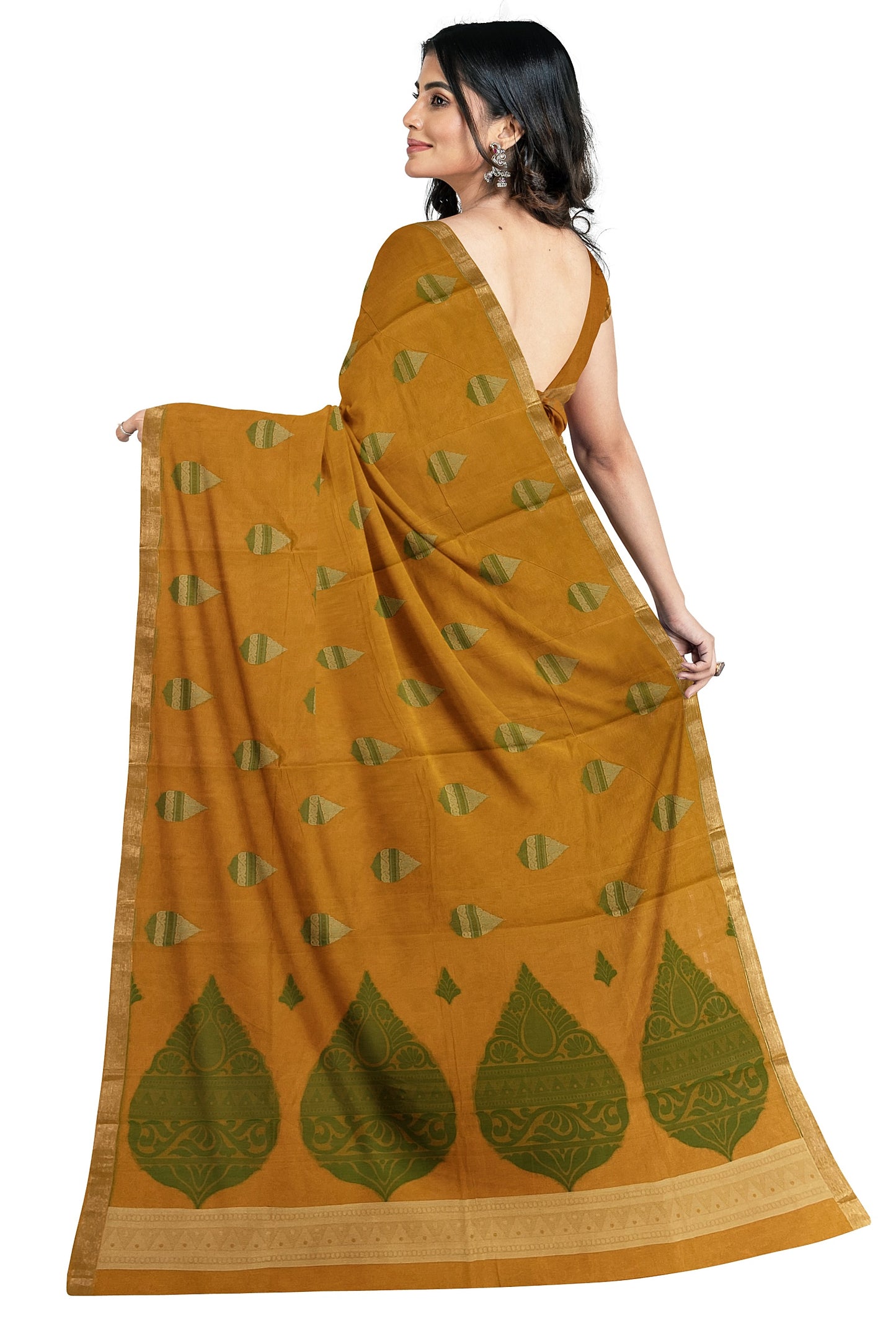 SENSAN Women’s Fancy Coimbatore Cotton Saree with Blouse Piece [SKU:5003]