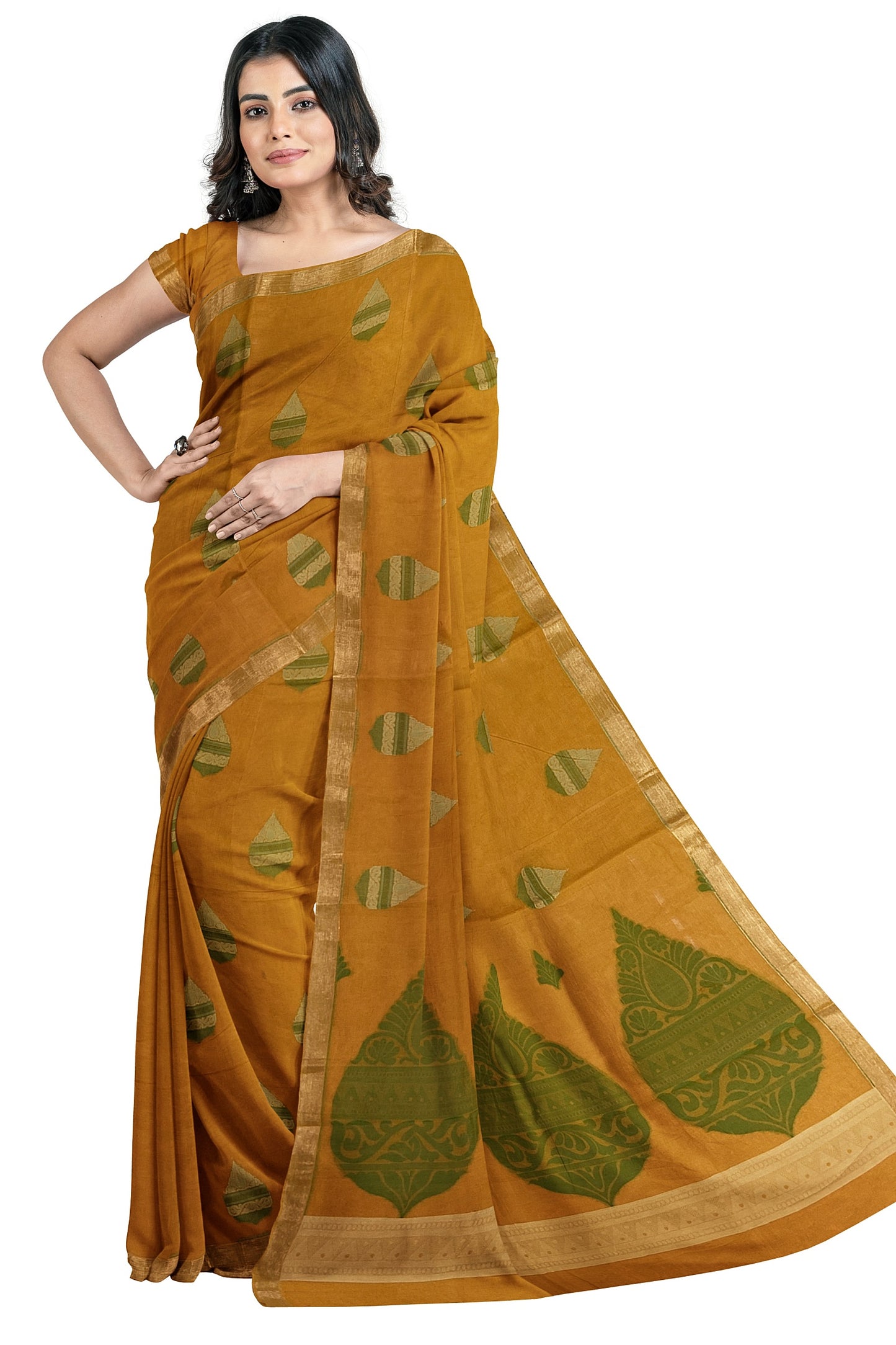 SENSAN Women’s Fancy Coimbatore Cotton Saree with Blouse Piece [SKU:5003]
