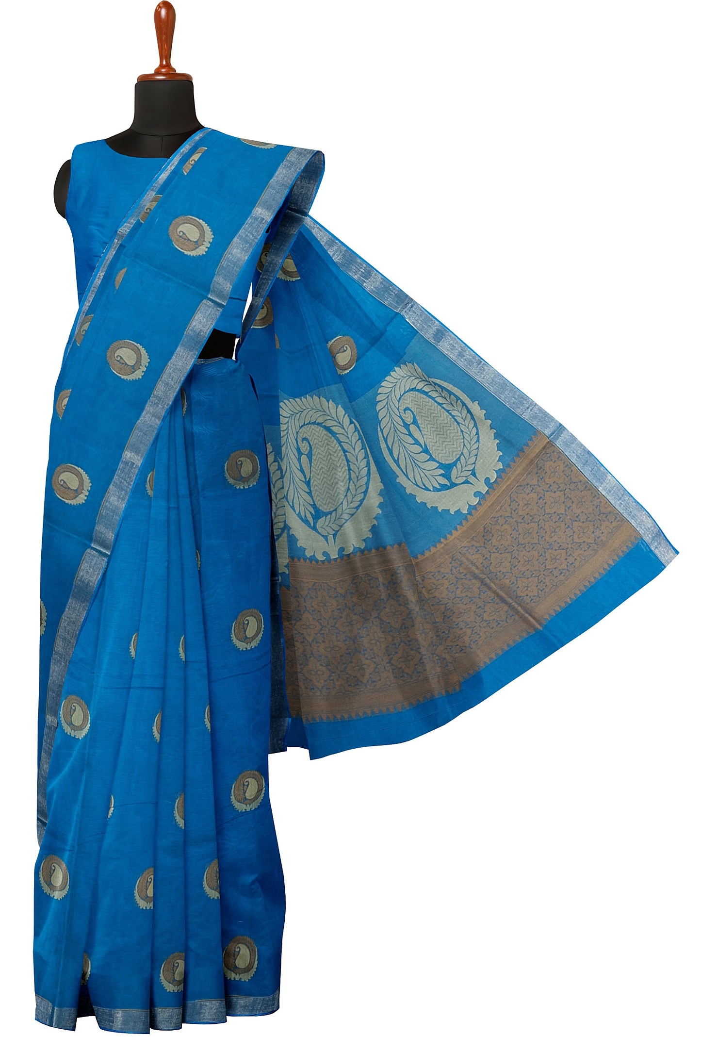 SENSAN Women’s Fancy Coimbatore Cotton Saree with Blouse Piece [SKU:5004]