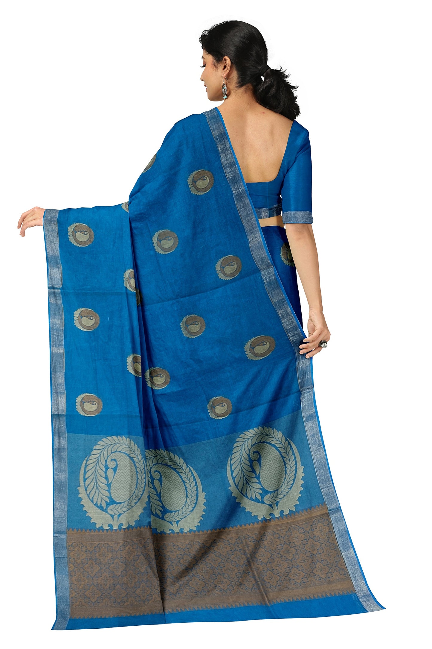 SENSAN Women’s Fancy Coimbatore Cotton Saree with Blouse Piece [SKU:5004]