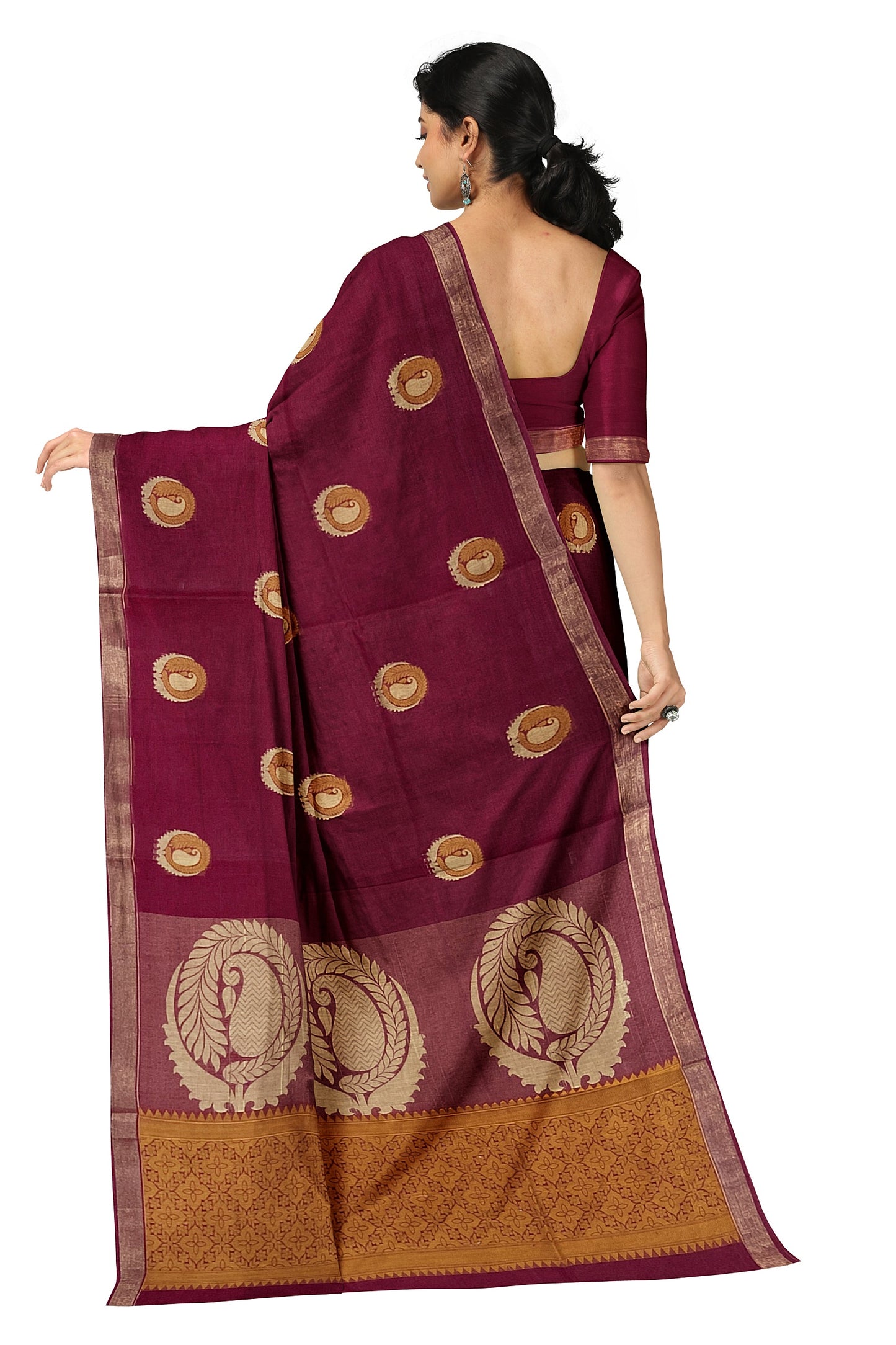 SENSAN Women’s Fancy Coimbatore Cotton Saree with Blouse Piece [SKU:5004]