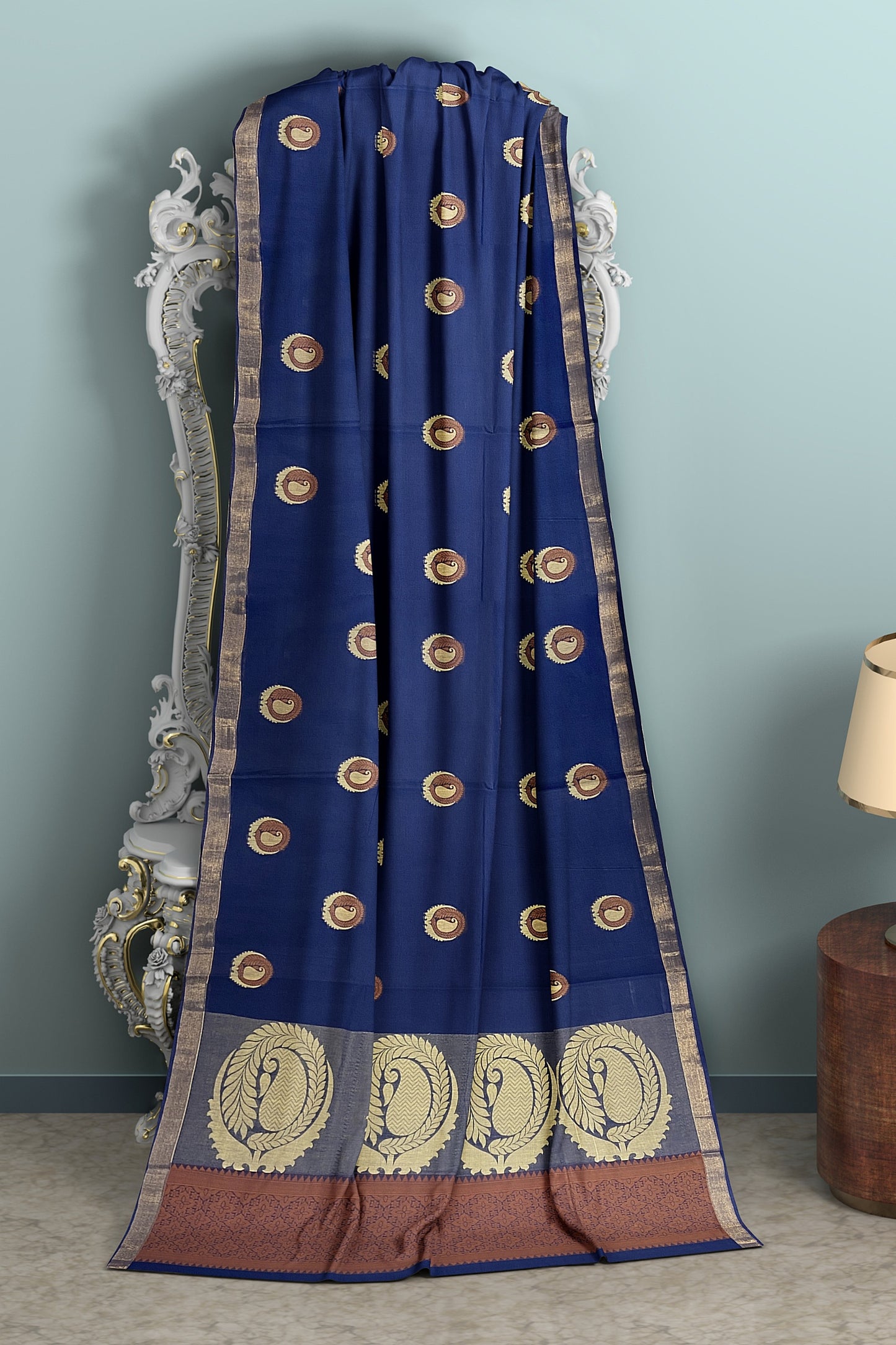 SENSAN Women’s Fancy Coimbatore Cotton Saree with Blouse Piece [SKU:5004]