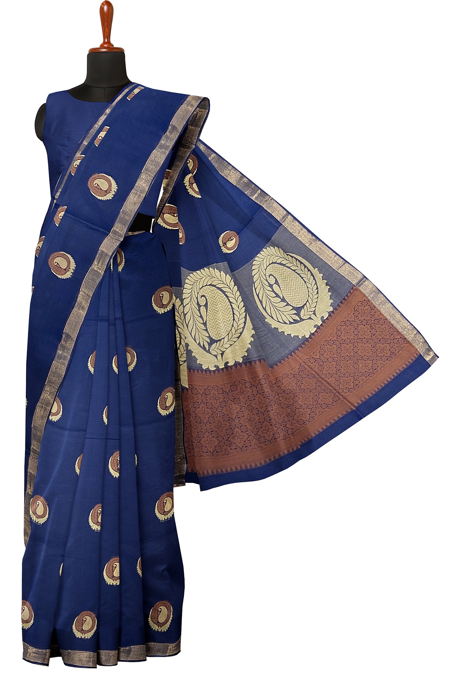 SENSAN Women’s Fancy Coimbatore Cotton Saree with Blouse Piece [SKU:5004]