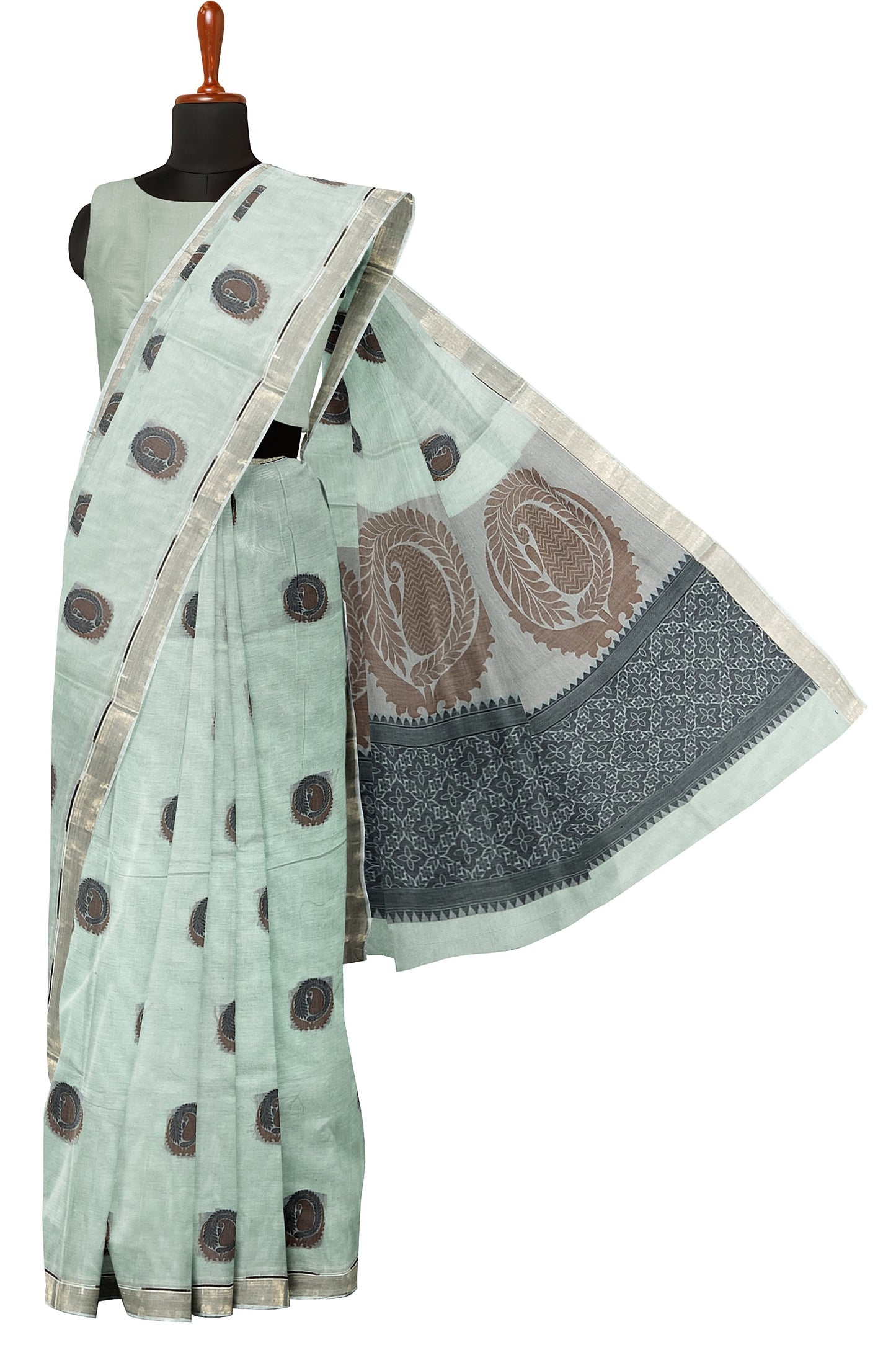 SENSAN Women’s Fancy Coimbatore Cotton Saree with Blouse Piece [SKU:5004]