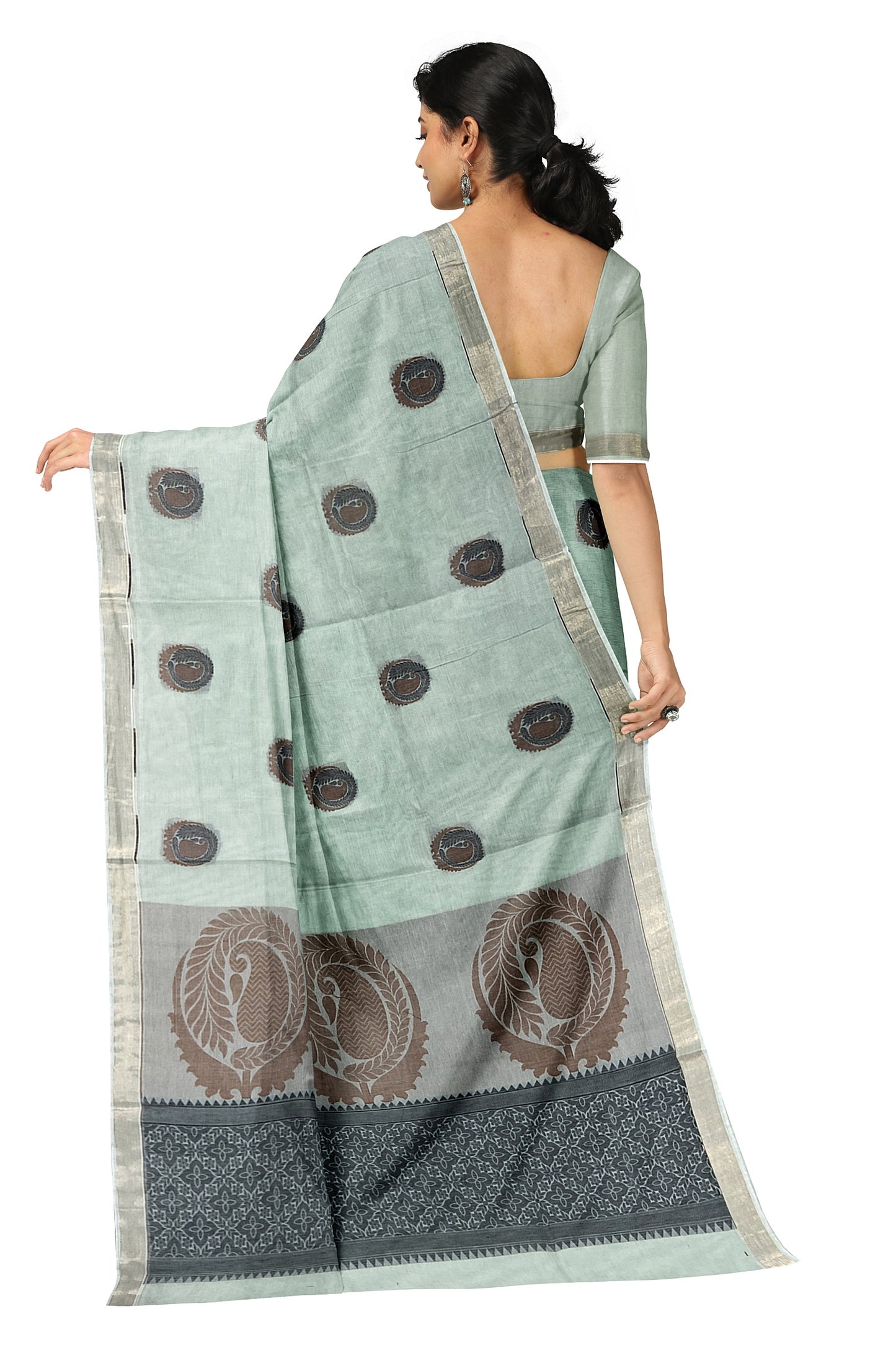 SENSAN Women’s Fancy Coimbatore Cotton Saree with Blouse Piece [SKU:5004]