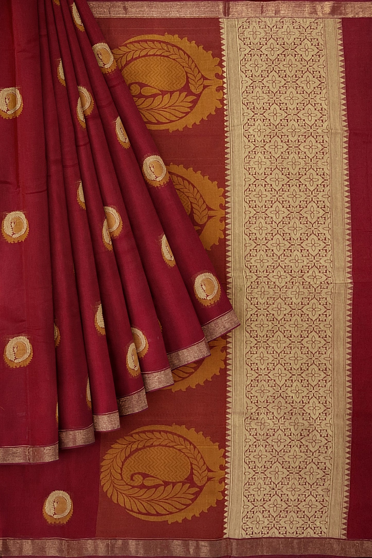 SENSAN Women’s Fancy Coimbatore Cotton Saree with Blouse Piece [SKU:5004]
