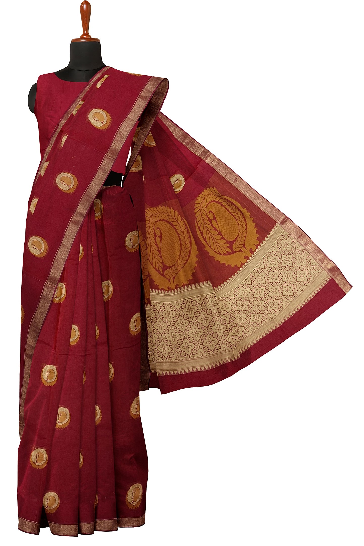 SENSAN Women’s Fancy Coimbatore Cotton Saree with Blouse Piece [SKU:5004]