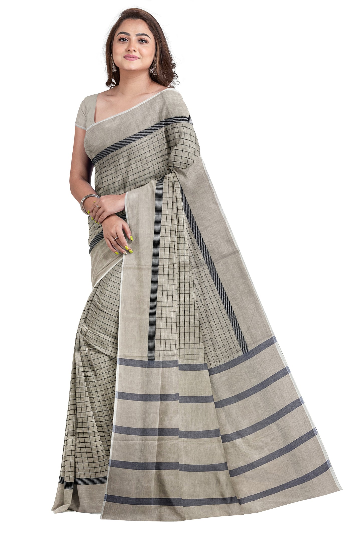 SENSAN Women’s Fancy Coimbatore Cotton Saree with Blouse Piece [SKU:5016]